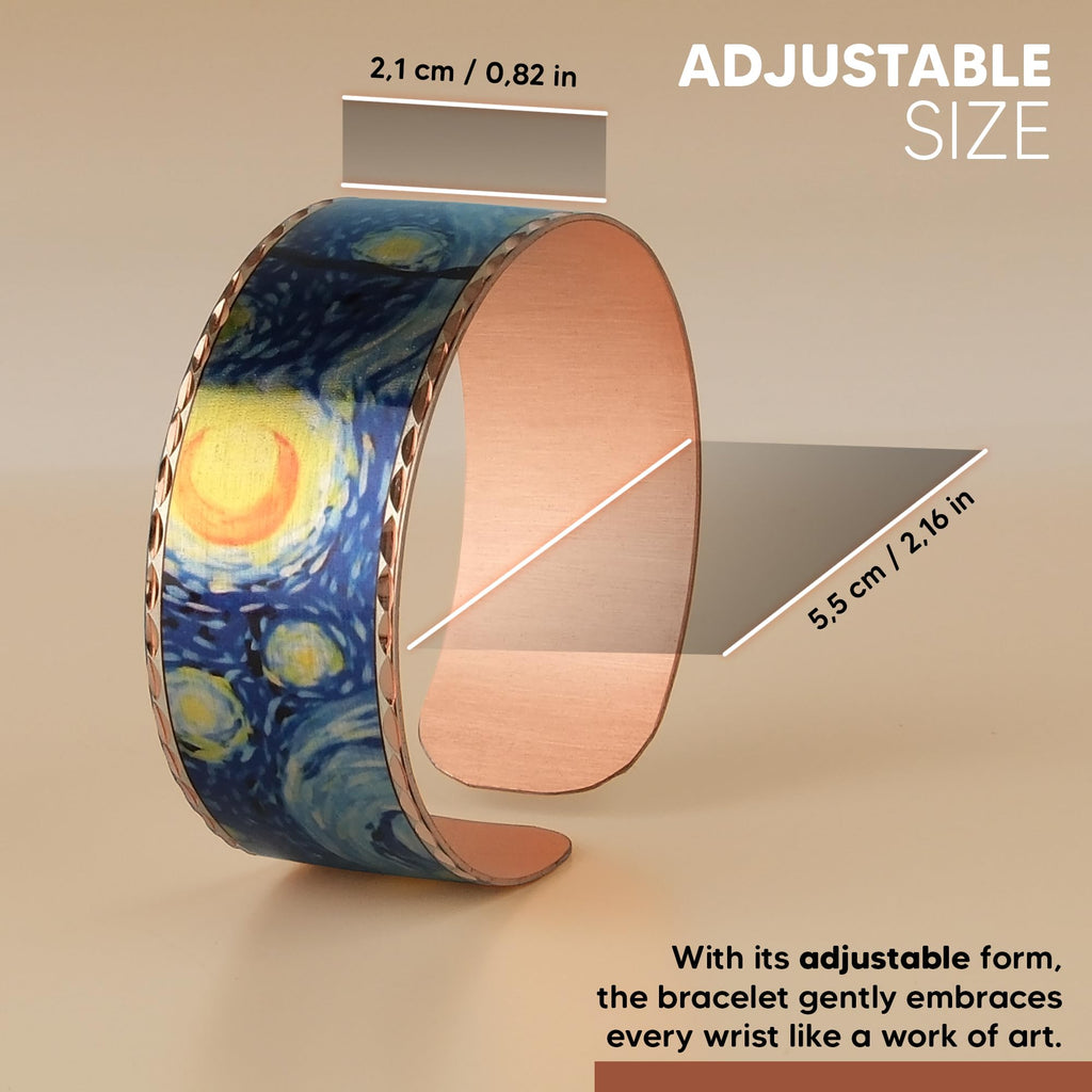 Moreni Copper Bracelet for Women with Wooden Gift Box – Art-Inspired Elegant & Timeless Handmade Jewelry Gift