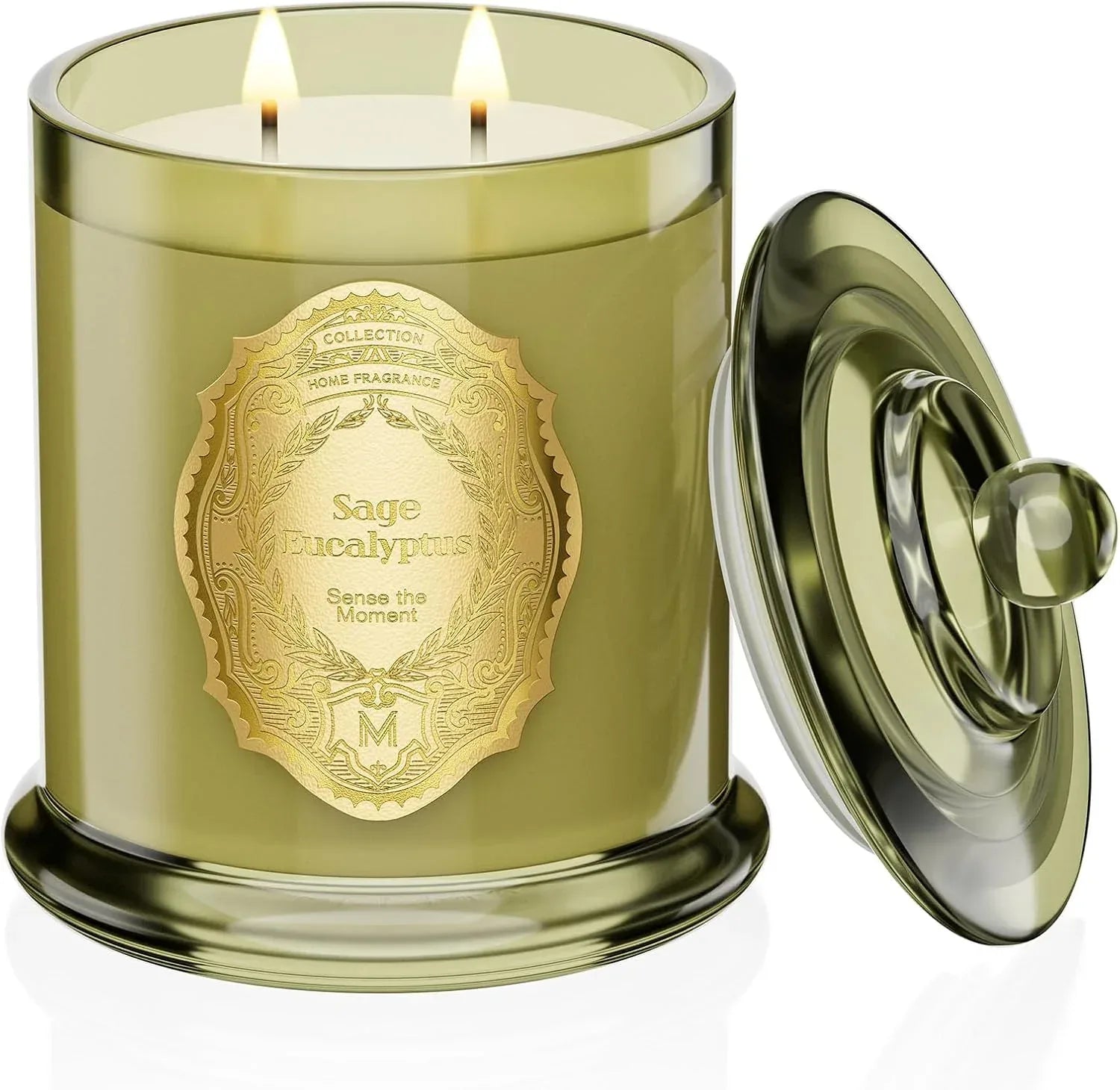 M&SENSE Sage Eucalyptus Candles for Home Scented, 2 Wick 12.7oz Soy Wax Candles Non Toxic,70 Hours Long Burning,Christmas Candles Gift for Stress Relief, Meditation, Yoga - Handmade Lifestyle Shop