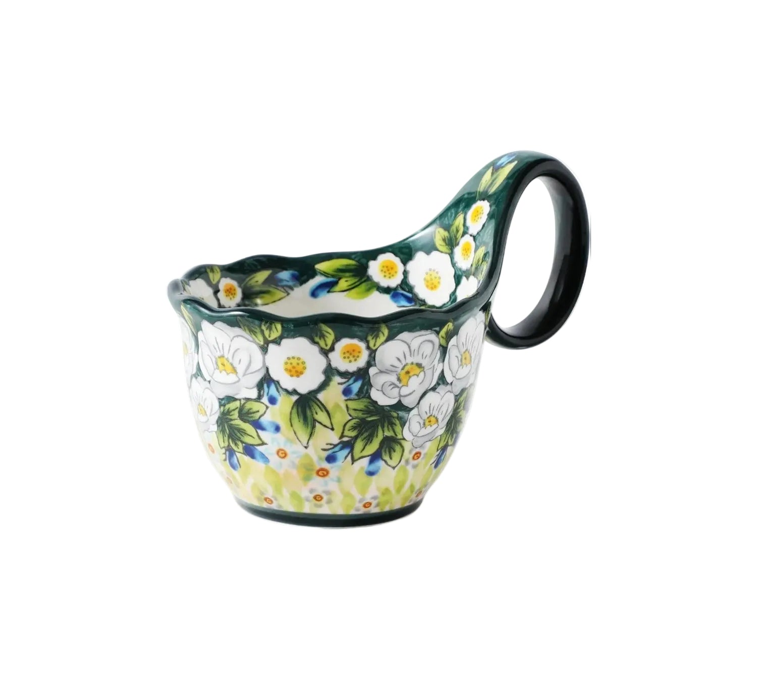 ALMA Handpainted Soup Bowl with Handle, 18.6oz Ceramic Cereal Bowl, Microwave &Dishwasher Safe,Loop Handle Bowl Great for Soup, Chili, Stew, Ice cream - Handmade Lifestyle Shop