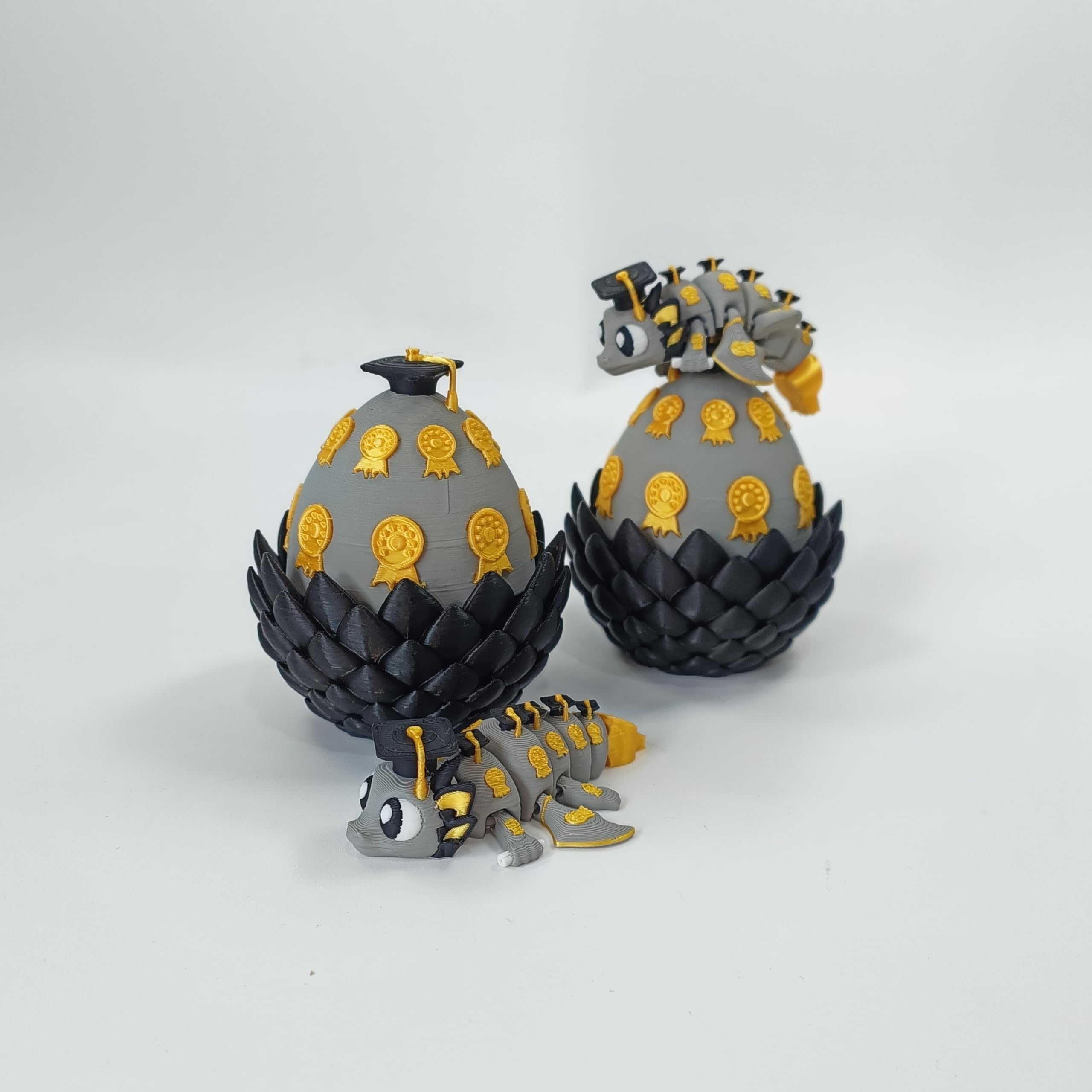 Enchanted 3D Egg with Miniature Inside - Handcrafted Printed Collectible | Fantasy Decor & Gift (Ice Cream Dragon & Egg (Box))