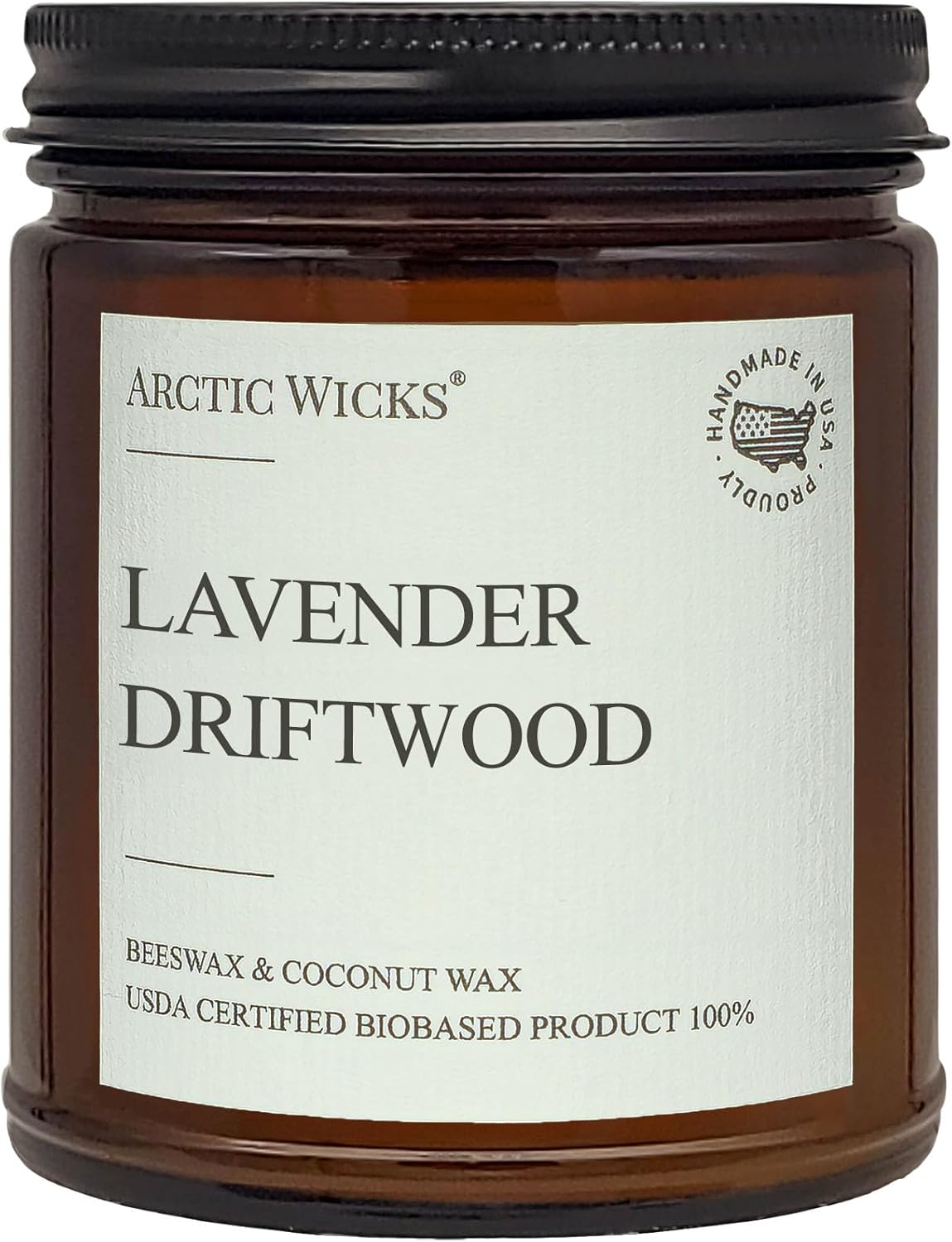 Vanilla Bourbon Candle | Arctic Wicks 9oz Coconut & Beeswax Candles | Scented Non-Toxic Candles for Fall, Winter, Holidays, Gifts For Him, Whiskey Bourbon, Vanilla Candle | USDA Certified Biobased