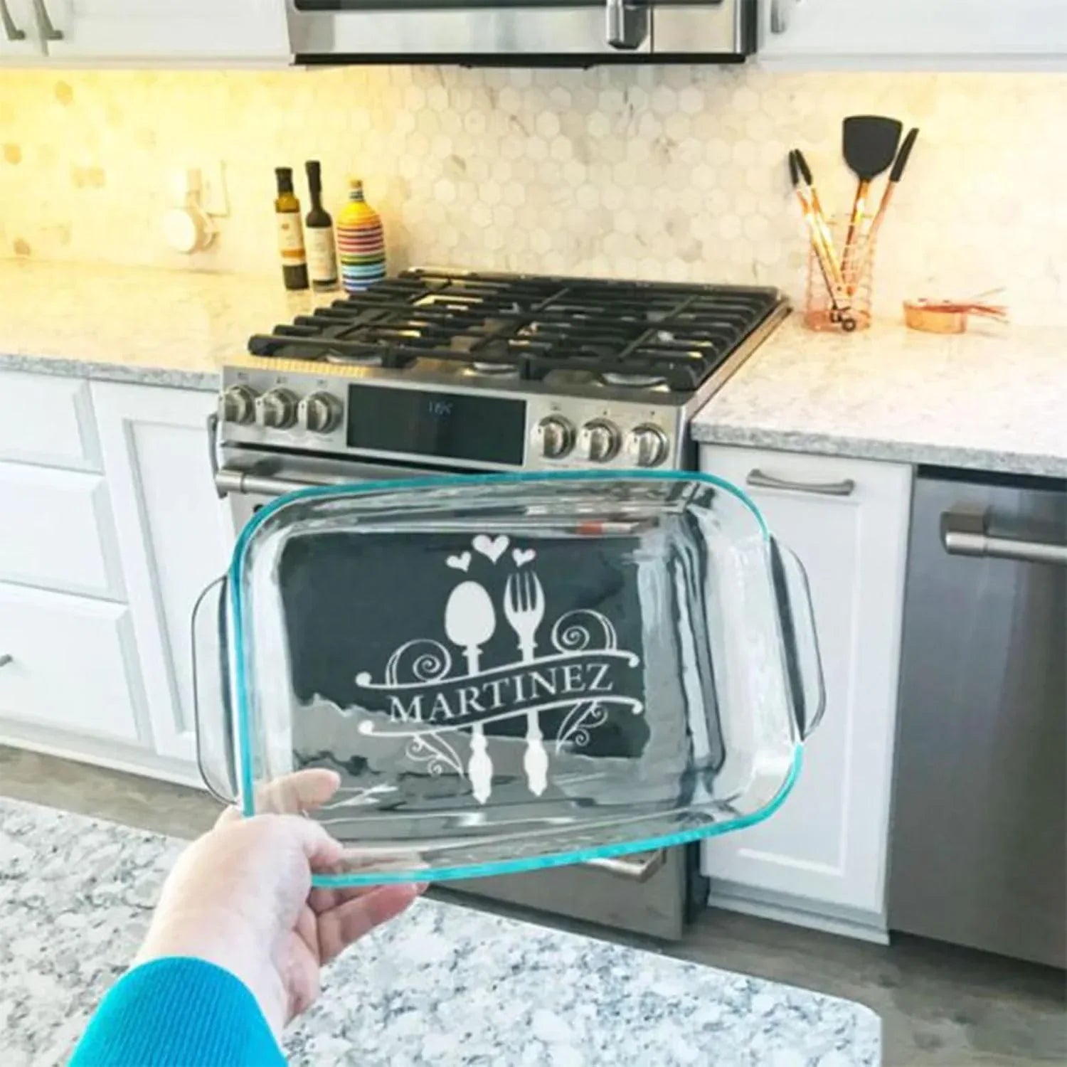 Custom Casserole Baking Dish Personalized Etched Engraved Casserole Dish Wedding Gift Birthday Gift For Mom Baking Mothers Day Gift For Mom Customizable Kitchen Essential - Handmade Lifestyle Shop