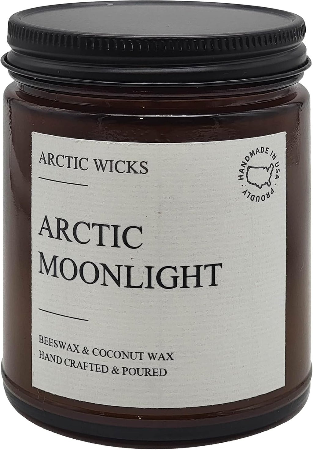 Vanilla Bourbon Candle | Arctic Wicks 9oz Coconut & Beeswax Candles | Scented Non-Toxic Candles for Fall, Winter, Holidays, Gifts For Him, Whiskey Bourbon, Vanilla Candle | USDA Certified Biobased