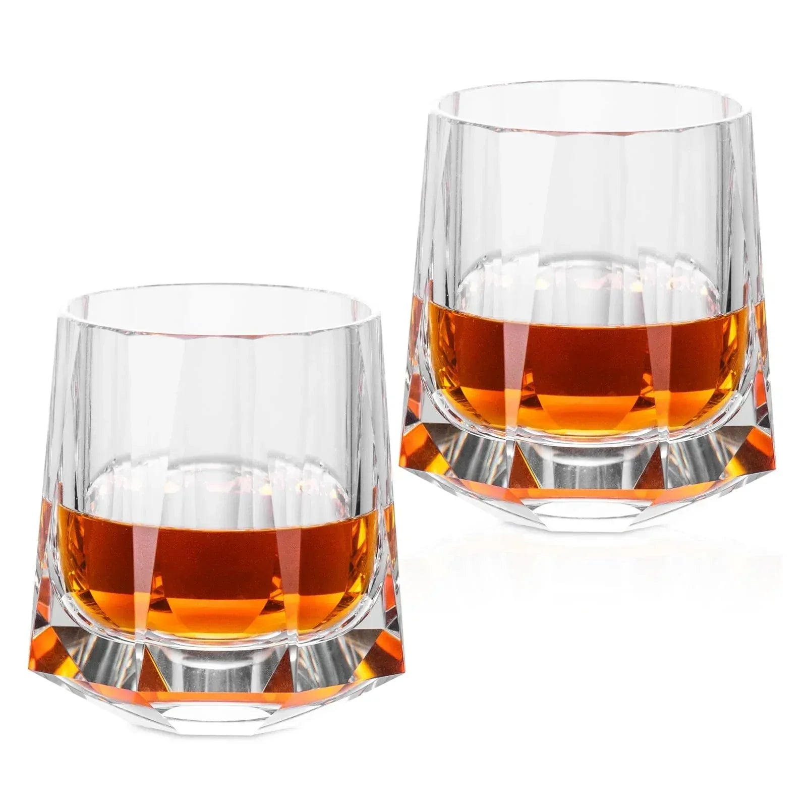 KAMMAK Crystal Whiskey Glasses Set of 2, Handcrafted 7.1oz Old Fashioned Glasses Stemless, Luxury Cocktail Glasses, Hand Blown Scotch Cup for Women, Men Gift for Rocks, Bourbon Barware, Bar - Handmade Lifestyle Shop