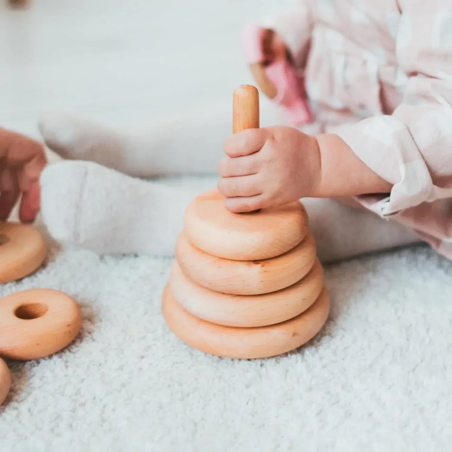BUSY PUZZLE Ring Wooden Stacking Toy Montessori Wooden Pyramid Gifts for Toddlers Natural Baby Toy Pyramid Handcrafted Toy for 1 Year Old - Handmade Lifestyle Shop