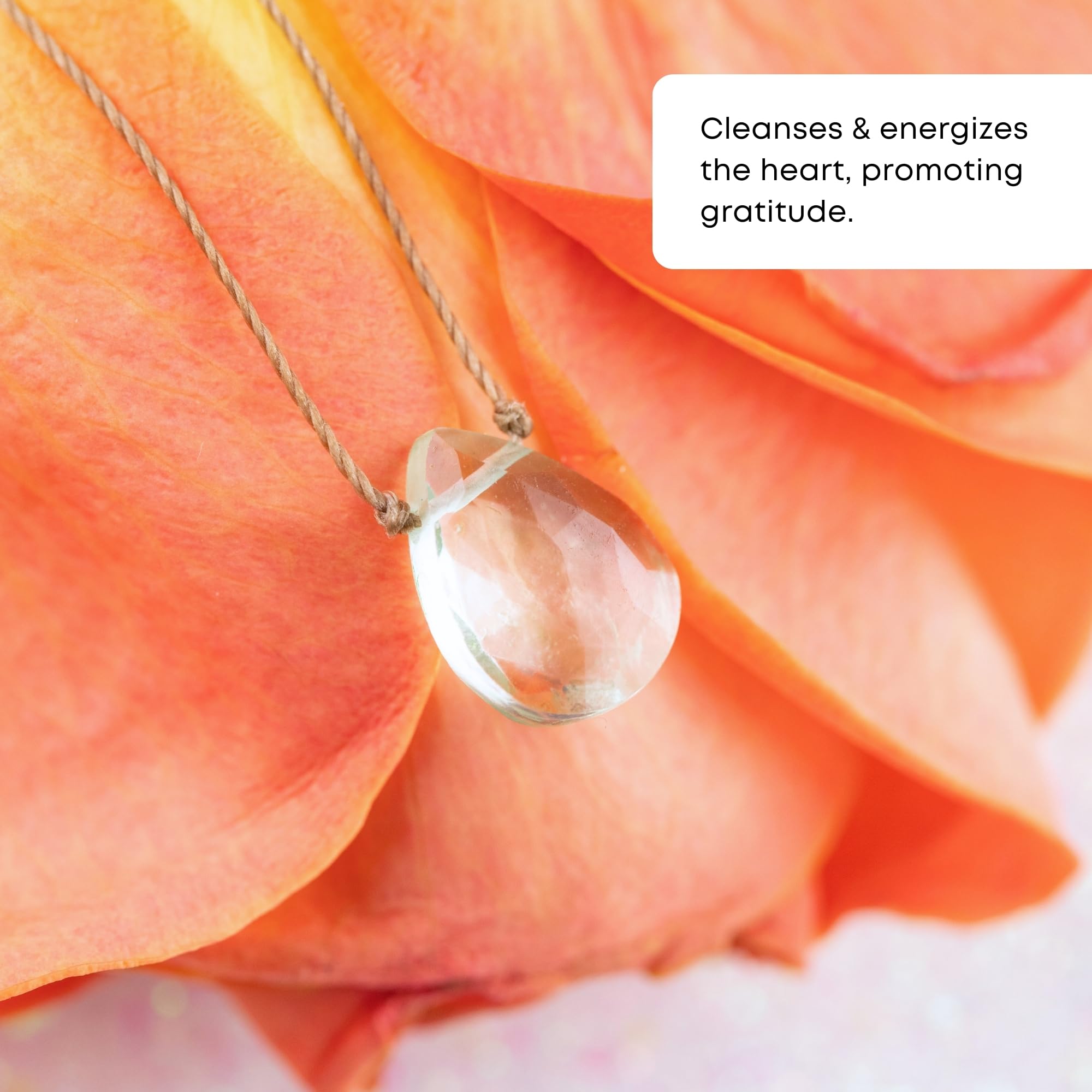 SoulKu Handcrafted Necklace, Empowerment Jewelry With Healing Crystal, Inspirational Jewelry For Women, Mom & Sister Gifts, 2" Extender With Lobster Clasp, 16" Nylon Cord