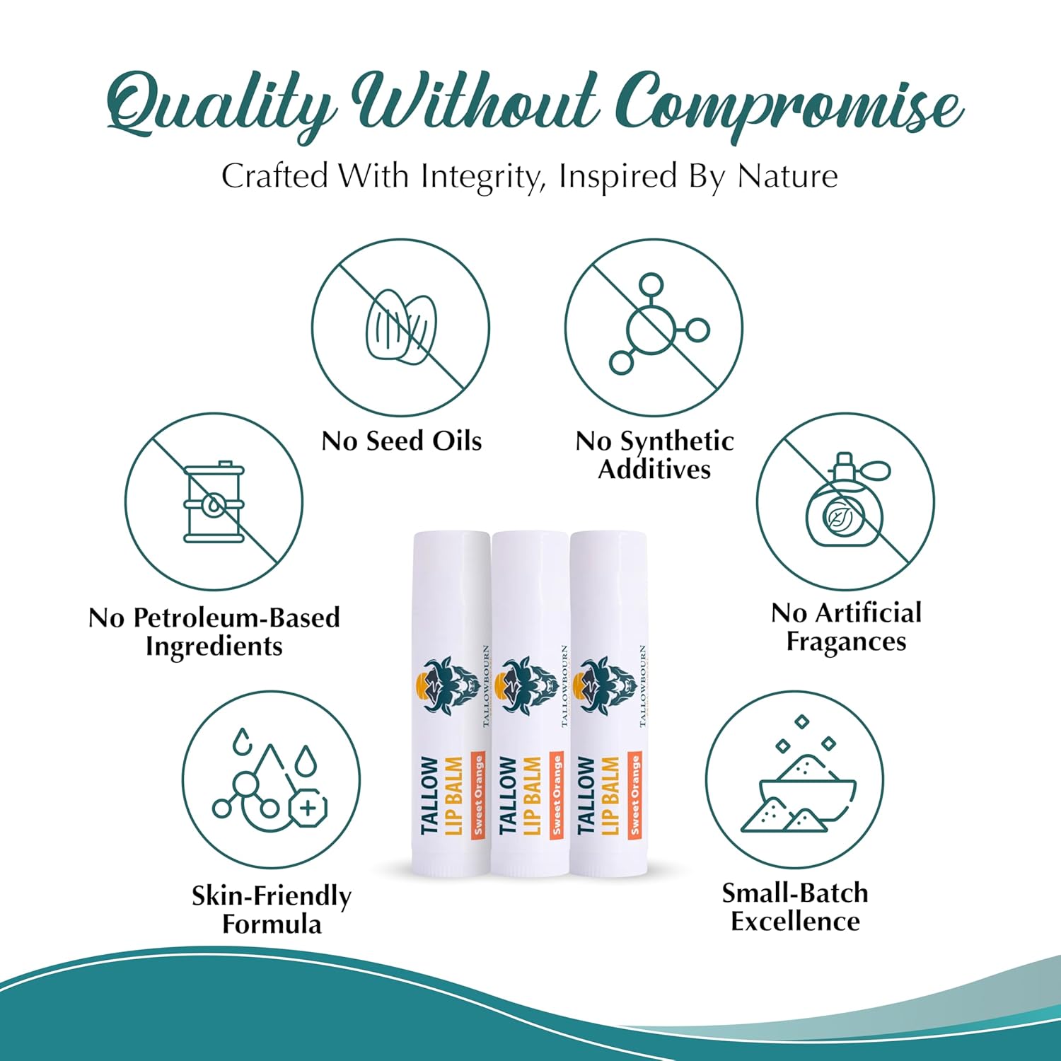 Moisturizing Tallow Lip Balm – Grass-Fed Beef Tallow with Organic Coconut Oil, Beeswax, and Vitamin E – Lip Balm Set – Variety Pack – Travel Essential – 3-Pack