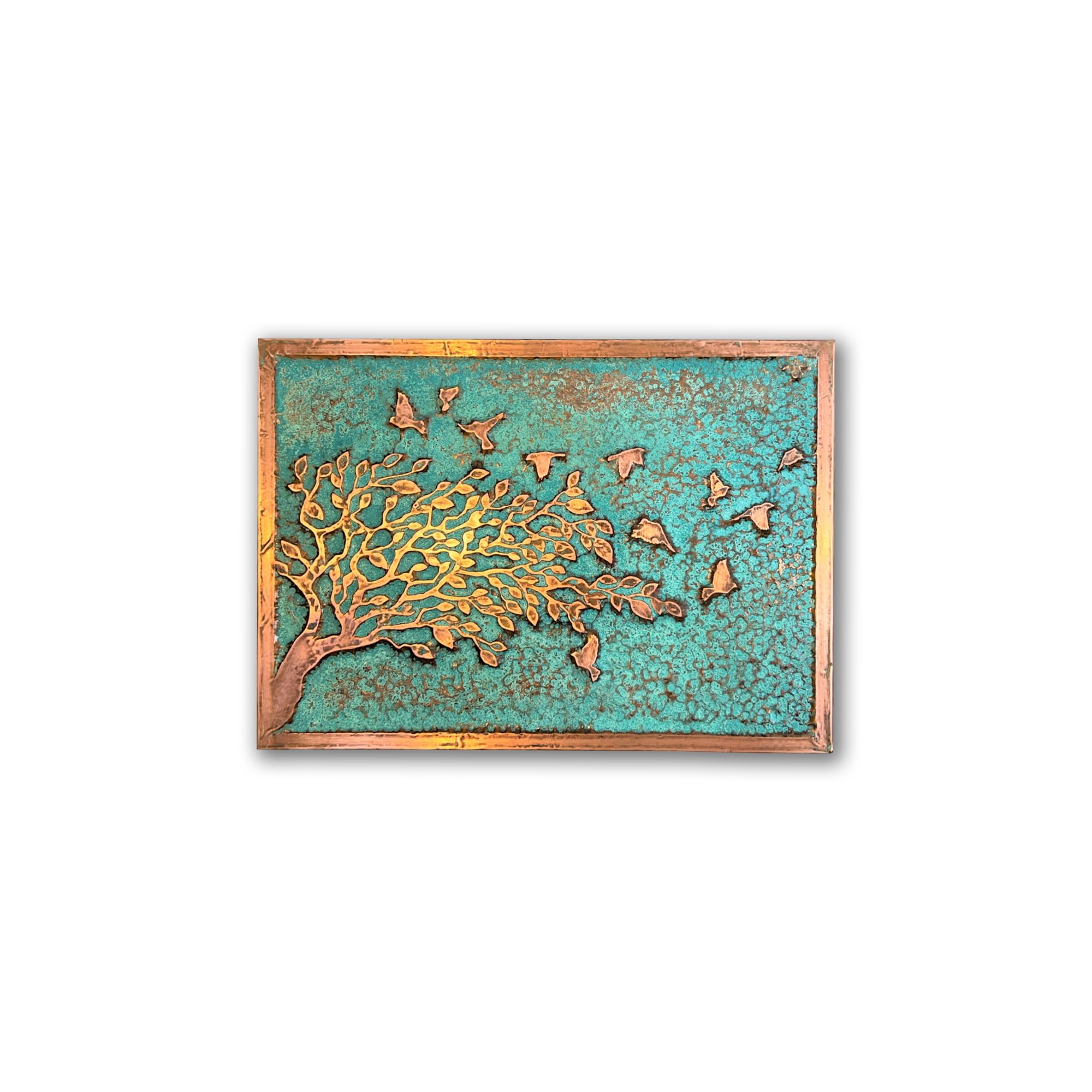 nooc art Handmade Copper Wall Art for Home, Living Room, Bedroom, Kitchen and Office Decor, Rustic Decorative Mural Art for Farmhouse Decor (Panorama of Copper, 13.7 x 19.7, Unframed)