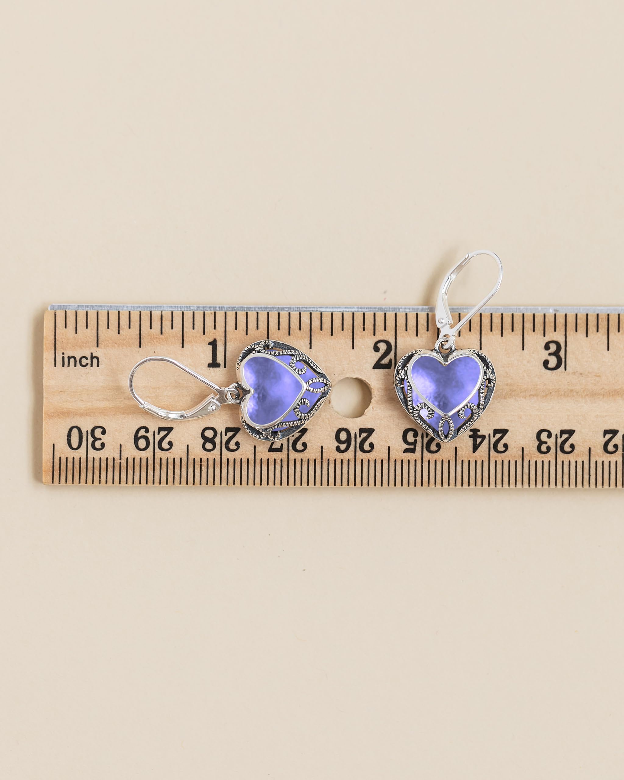 Bottled Up Designs Handmade Homespun Hearts Earrings, Recycled Vintage Glass, Sterling Silver, Eco Friendly, Made in USA, Mothers Day, Women, Anniversary