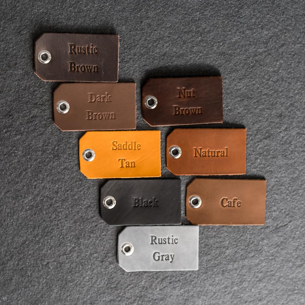 Ox & Pine Personalized Leather Bookmark 1.25" x 6.5" (Rustic Brown)