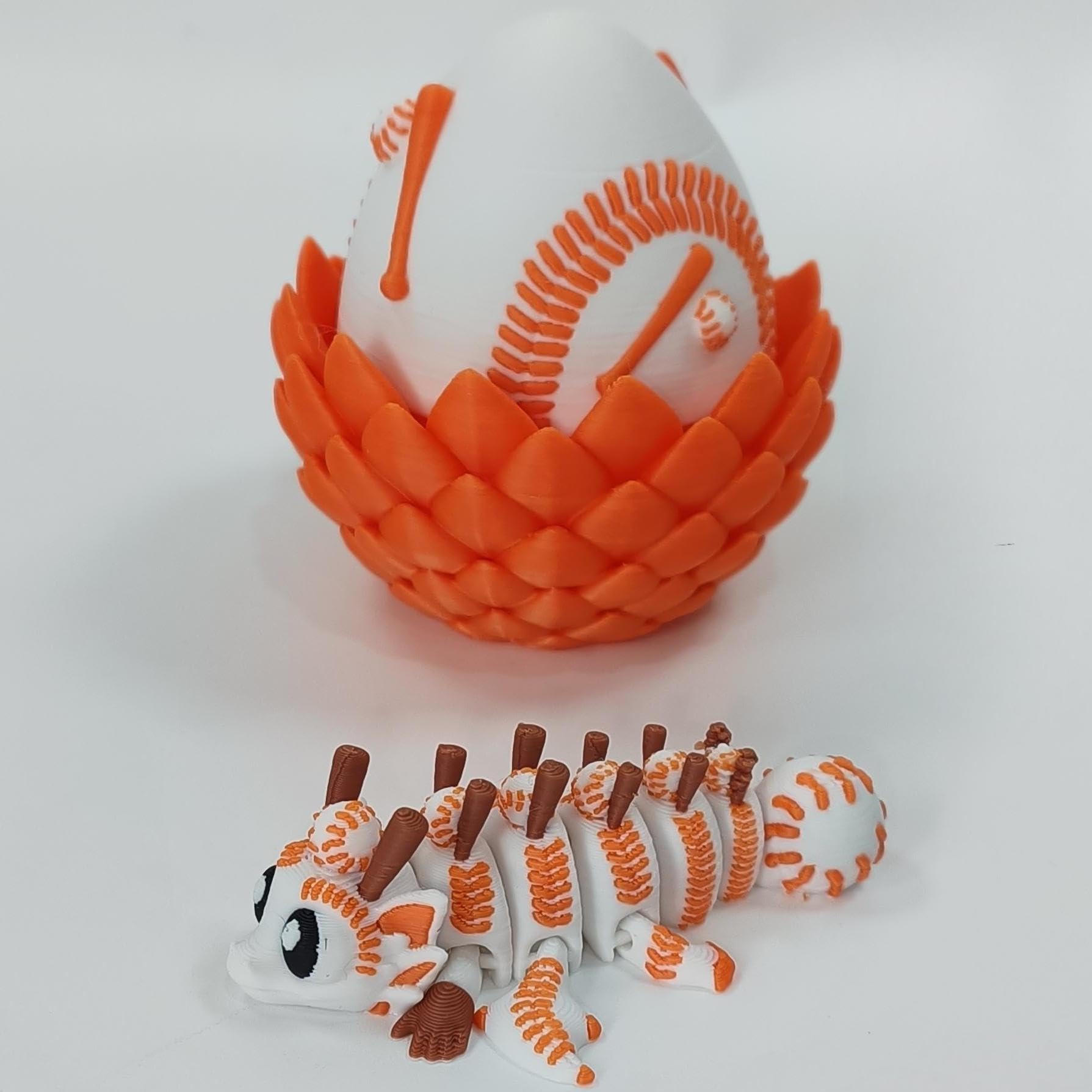 Enchanted 3D Egg with Miniature Inside - Handcrafted Printed Collectible | Fantasy Decor & Gift (Ice Cream Dragon & Egg (Box))