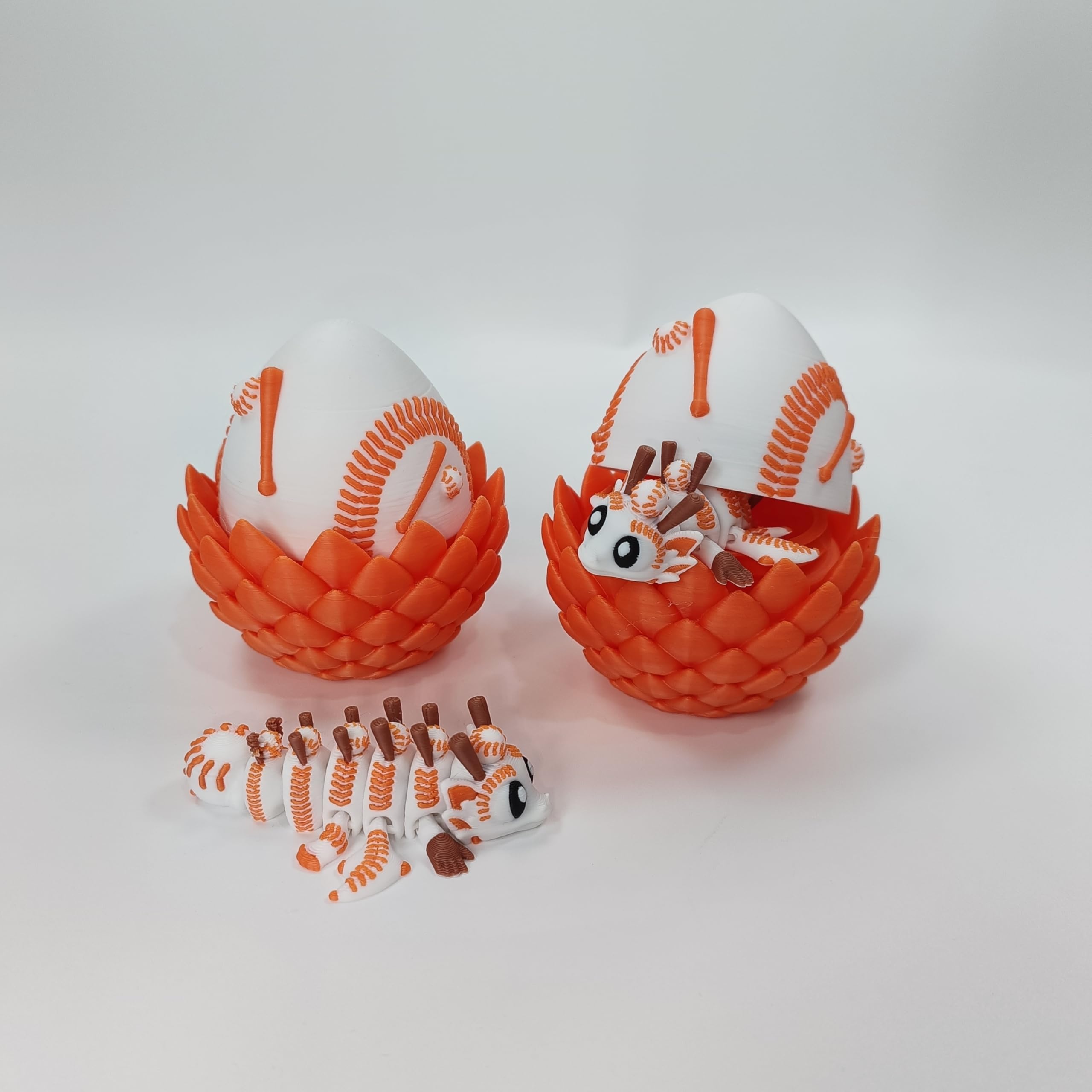 Enchanted 3D Egg with Miniature Inside - Handcrafted Printed Collectible | Fantasy Decor & Gift (Ice Cream Dragon & Egg (Box))