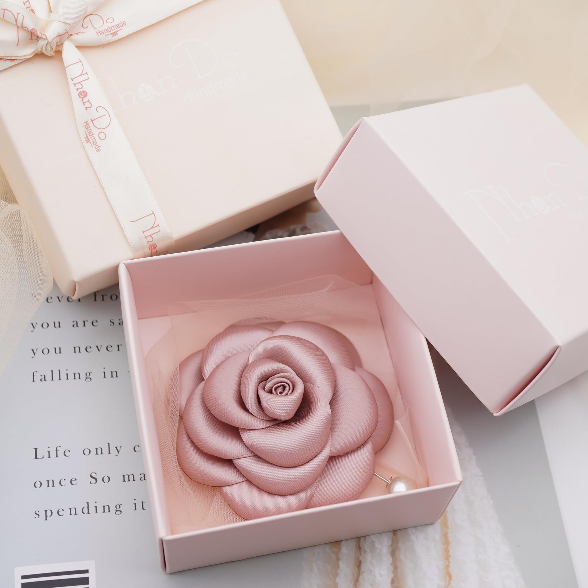 Silk Rose Flower Pin Brooch By NhanDo Handmade – COLOURFUL Floral Brooch Pin, Handmade Gift Ideas, Gift for her, Gift For Mom, Bridesmaid gift, valentines day gifts