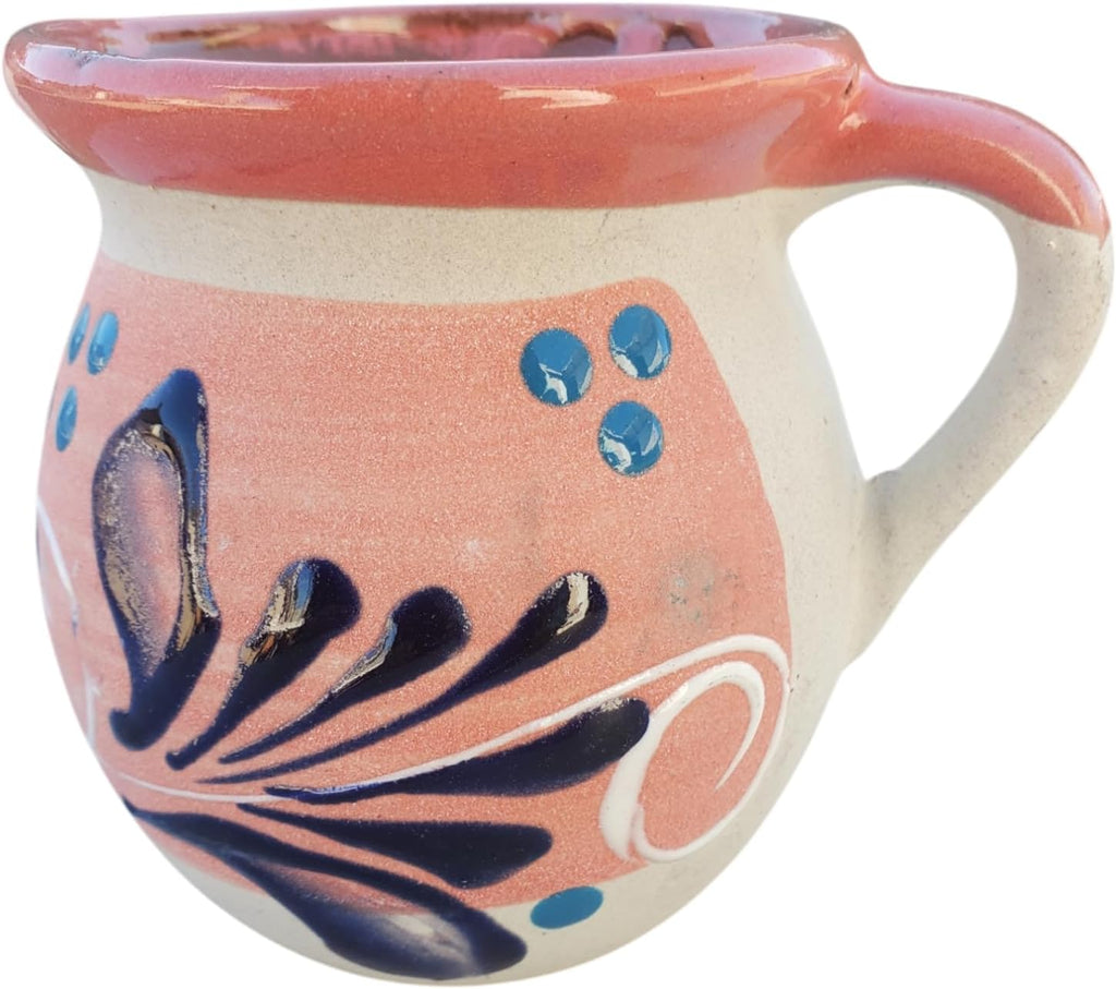 Hand-Painted Mexican clay Mugs, Floral Ceramic Coffee cups, Artisan Handmade Talavera Jarritos Mexican Mugs Tazas de Mexico (Mixed, Single (1))