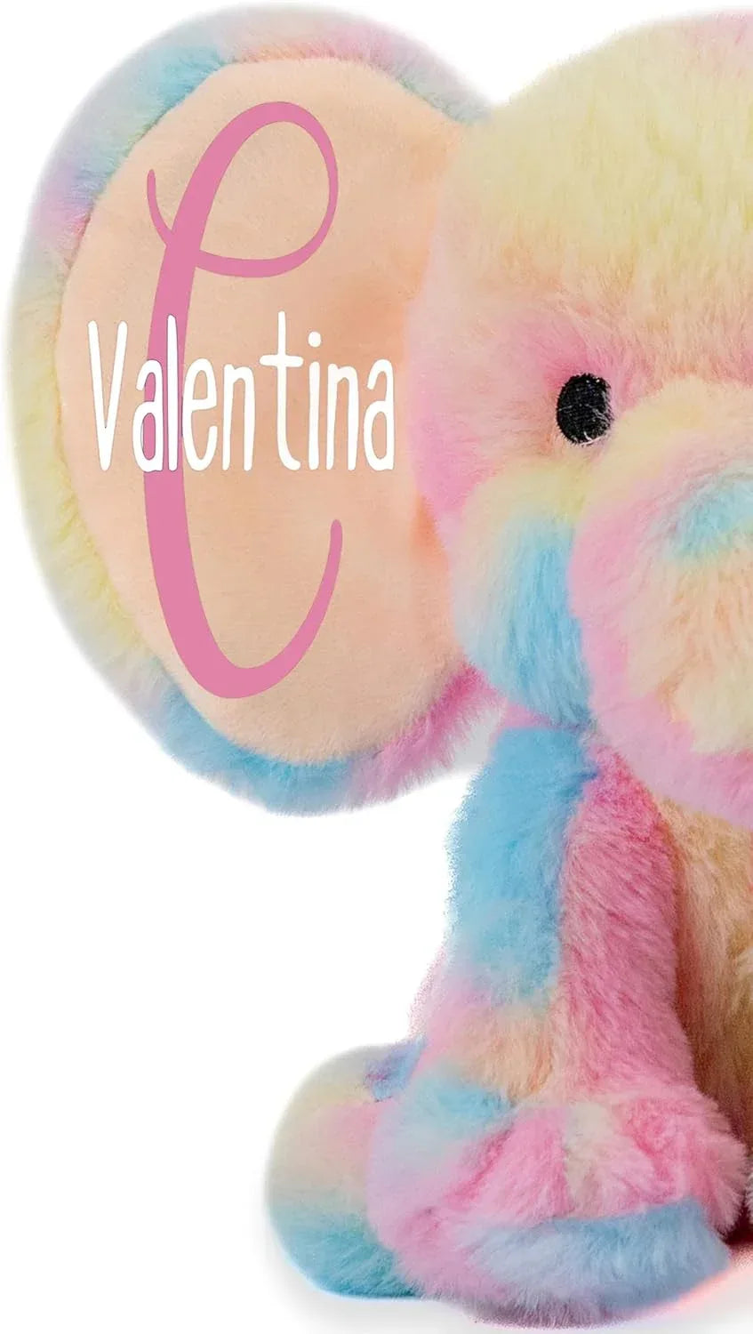 Personalized Elephant Stuffed Animal - Custom Birth Stats Announcement Stuff Elephants Animals for Babies, Baby Shower, Boy, Girl, Newborn, Customized Keepsake Plush Bear Gifts, Pink 9 Inches - Handmade Lifestyle Shop