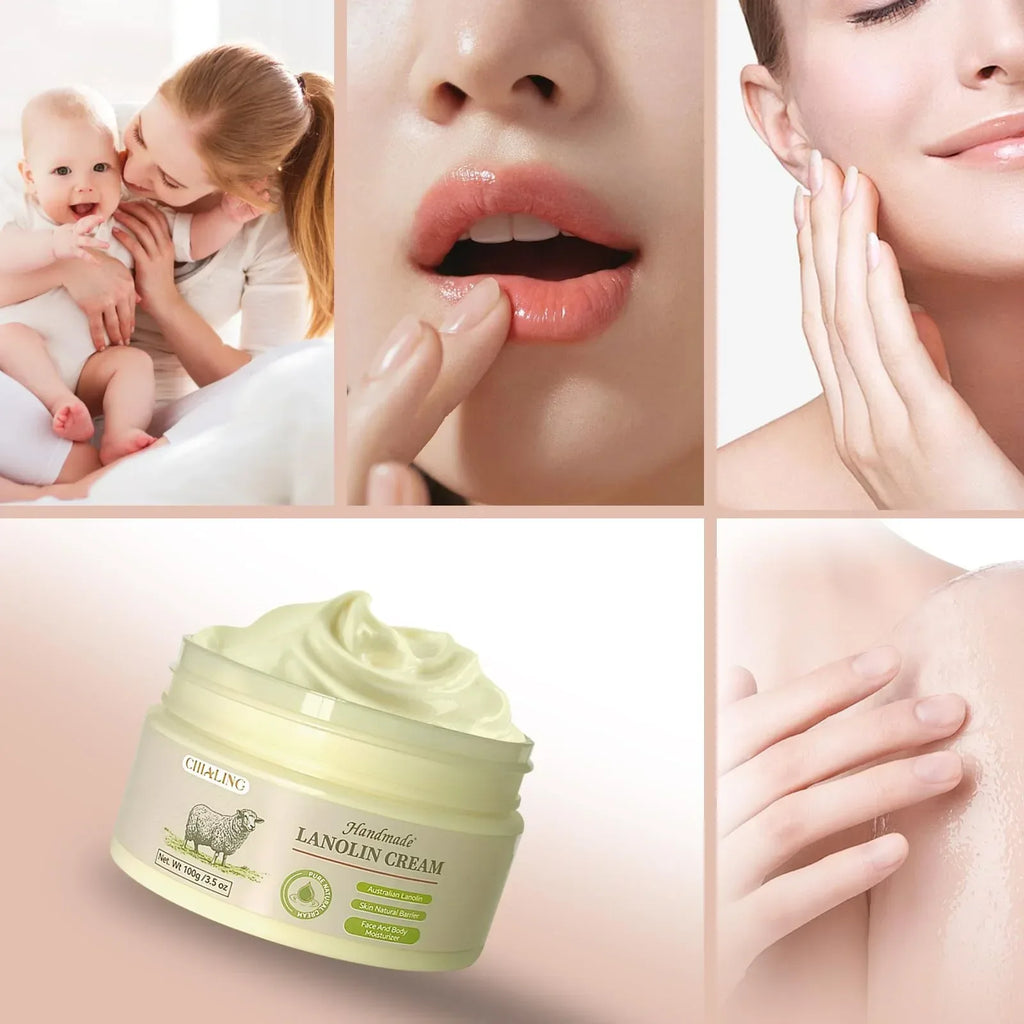 CHIALING Handmade Lanolin - 100% Pure Natural Australian Lanolin Cream - Made in USA - USP Grade Moisturizer for Dry/Cracked Skin, Nipple Discomfort, Lip Hydration & Eczema | Unscented, Additive-Free(3.5 oz) - Handmade Lifestyle Shop