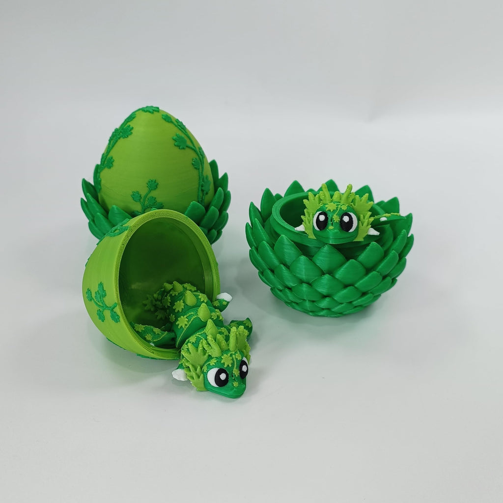 Enchanted 3D Egg with Miniature Inside - Handcrafted Printed Collectible | Fantasy Decor & Gift (Ice Cream Dragon & Egg (Box))