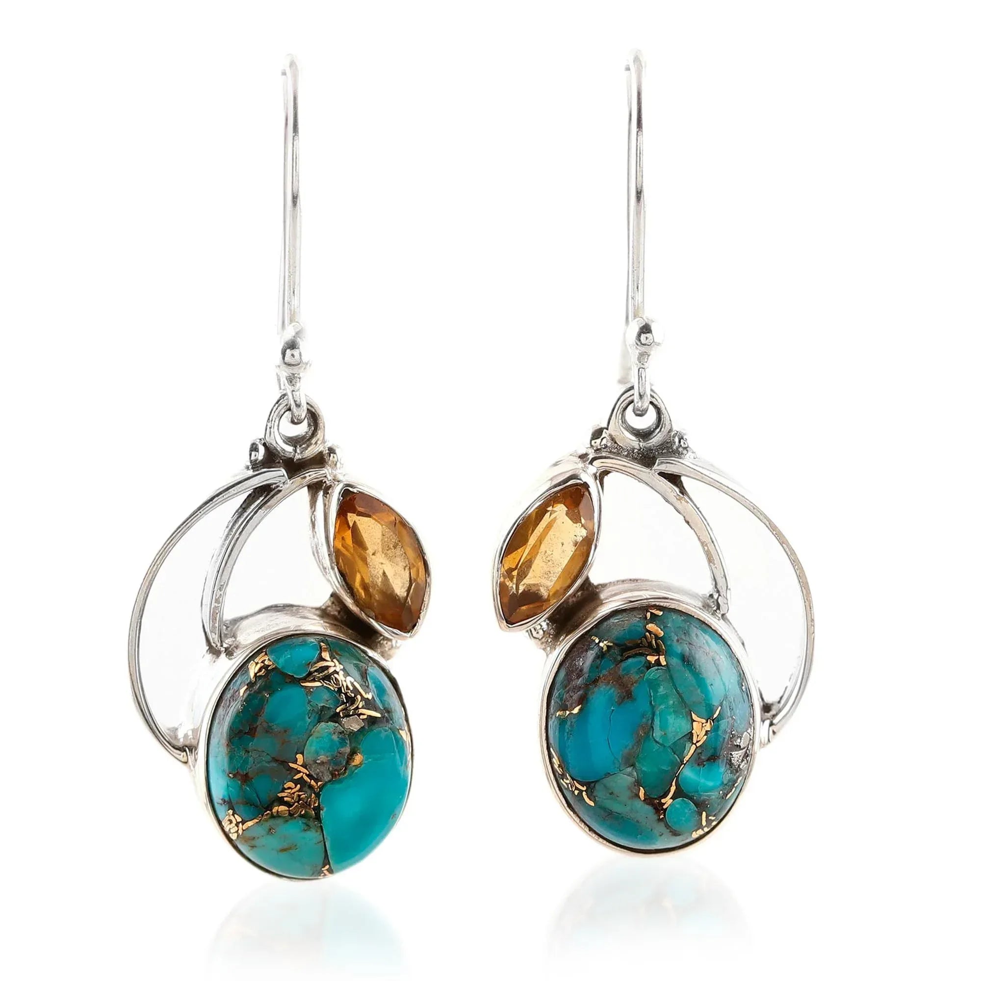 NOVICA Artisan Handmade Dangle Earrings Composite Silver Sterling Reconstituted Blue India Birthstone - Handmade Lifestyle Shop