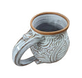 Huge Hand Thrown Pottery Mug Carved in Rooted Shale Handmade in Burnsville North Carolina - Handmade Lifestyle Shop