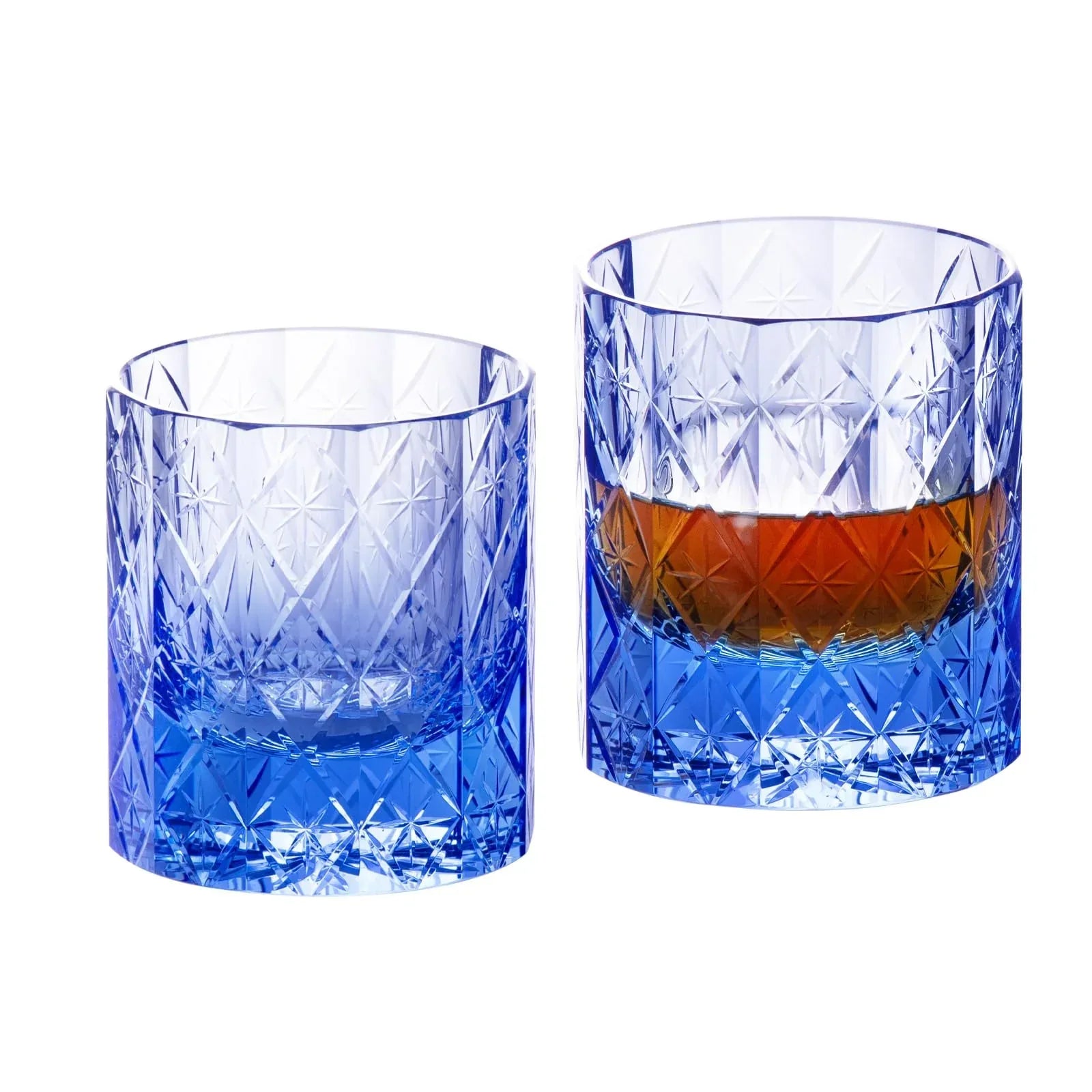 KAMMAK Crystal Whiskey Glasses Set of 2, Handcrafted 7.1oz Old Fashioned Glasses Stemless, Luxury Cocktail Glasses, Hand Blown Scotch Cup for Women, Men Gift for Rocks, Bourbon Barware, Bar - Handmade Lifestyle Shop