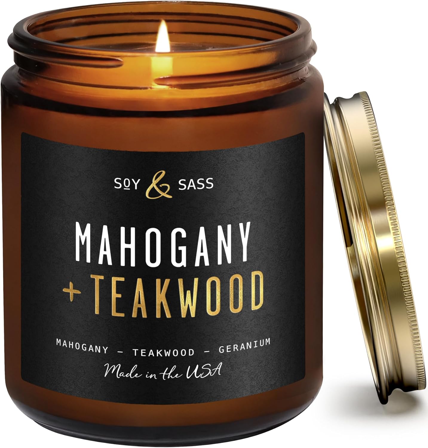 Smoked Vanilla Whiskey Candle - Scented Black Candles for Men or Women - Bourbon, Tobacco & Caramel Soy Wax Mens Candle - Infused w/Essential Oils | Long 50Hr Burn,9oz I Non Toxic I Made in USA