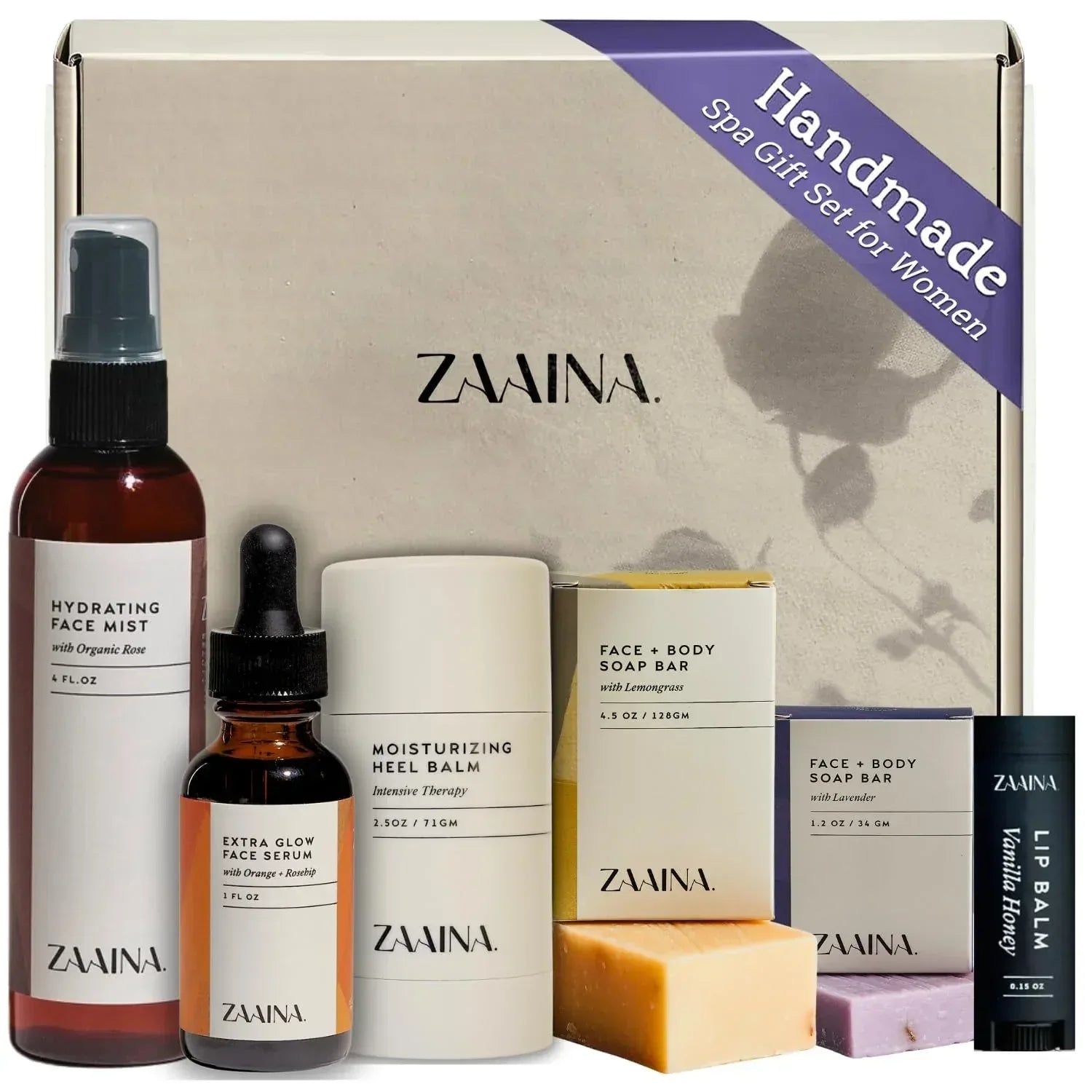 ZAAINA Spa Gift Set for Her - Luxury Valentine's Day Gifts for Women, Pampering At Home Bath and Body Relaxation Spa Package, Spa Gift Basket for Mom Wife Friend, Birthday Gifts for Women - Handmade Lifestyle Shop