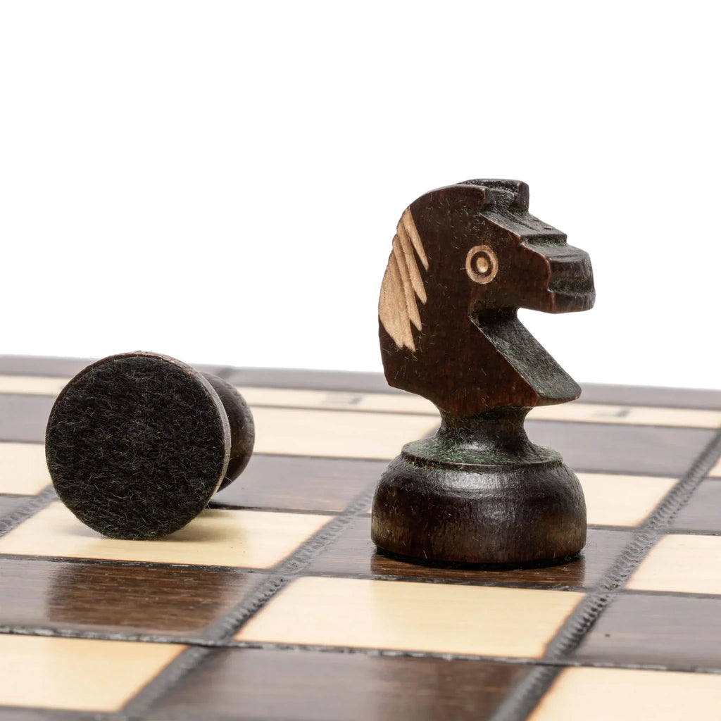 Husaria European International Chess Wooden Game Set, King's Classic - 13.8 Inches Medium Size Chess Set with Handcrafted Chessmen and Felted Folding Board - Handmade Lifestyle Shop