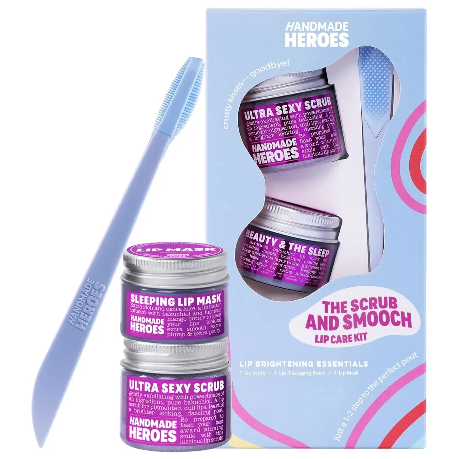 Handmade Heroes Peppermint Lip Scrub - 100% Natural Vegan Conditioning Lip Exfoliator & Sugar Polish for Dry Chapped Lips - Lip Plumper & Hydrating Lip Therapy for Smooth Supple Lips 1 oz - Handmade Lifestyle Shop