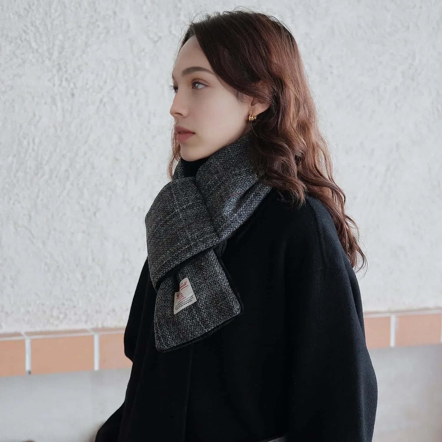 Harris Tweed Tartan Wool Neck Warmer for Women and Men, Handmade Soft Scarf with Plush Lining, Warm Winter Gift - Handmade Lifestyle Shop