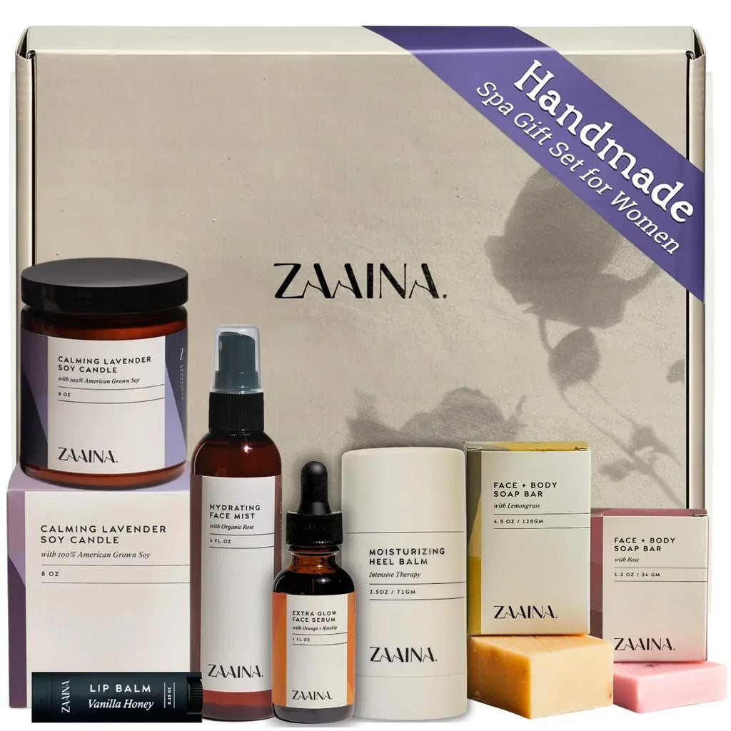 ZAAINA Spa Gift Set for Her - Luxury Valentine's Day Gifts for Women, Pampering At Home Bath and Body Relaxation Spa Package, Spa Gift Basket for Mom Wife Friend, Birthday Gifts for Women - Handmade Lifestyle Shop