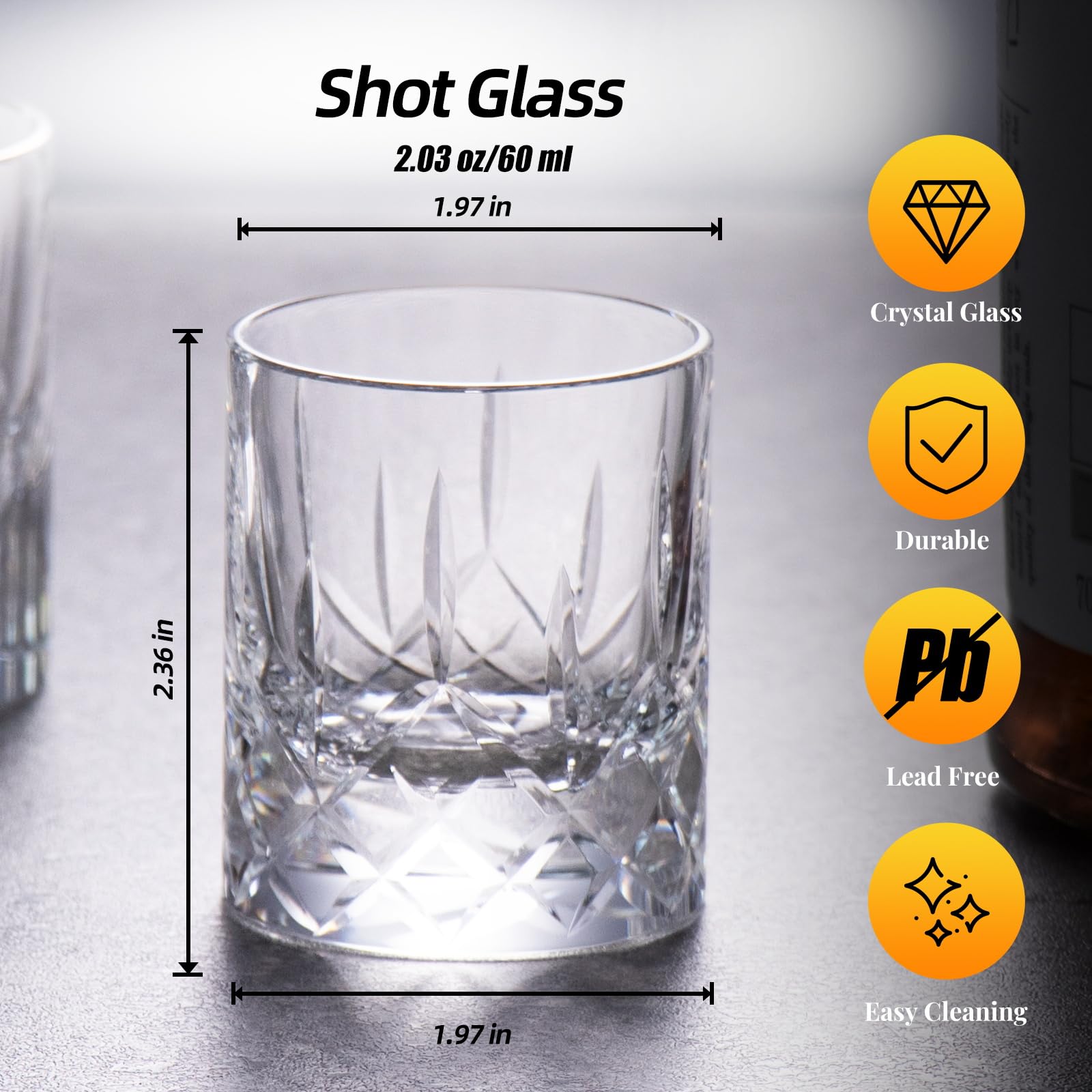 KAMMAK Crystal Whiskey Glasses Set of 2, Handcrafted 7.1oz Old Fashioned Glasses Stemless, Luxury Cocktail Glasses, Hand Blown Scotch Cup for Women, Men Gift for Rocks, Bourbon Barware, Bar
