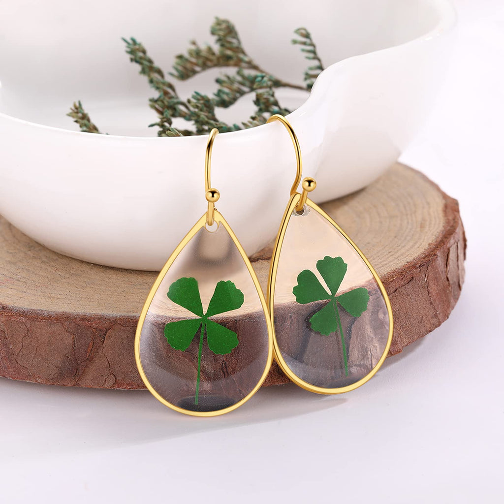 Forget-Me-Not and Queen Anne's Lace Pressed Wildflower Earrings | Pressed Flower Earrings | Handmade Drop and Dangle Earrings | Gift for Woman