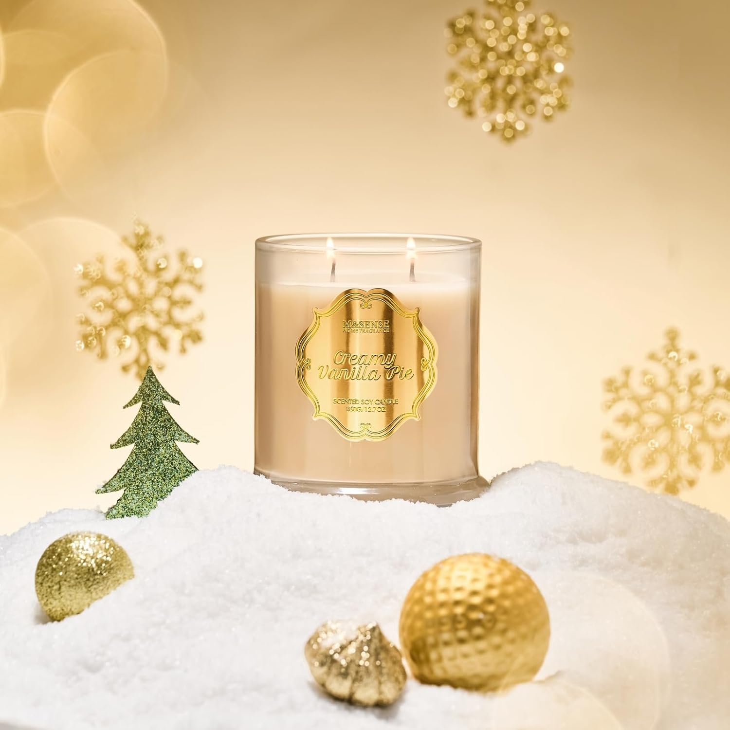 M&SENSE Sage Eucalyptus Candles for Home Scented, 2 Wick 12.7oz Soy Wax Candles Non Toxic,70 Hours Long Burning,Christmas Candles Gift for Stress Relief, Meditation, Yoga