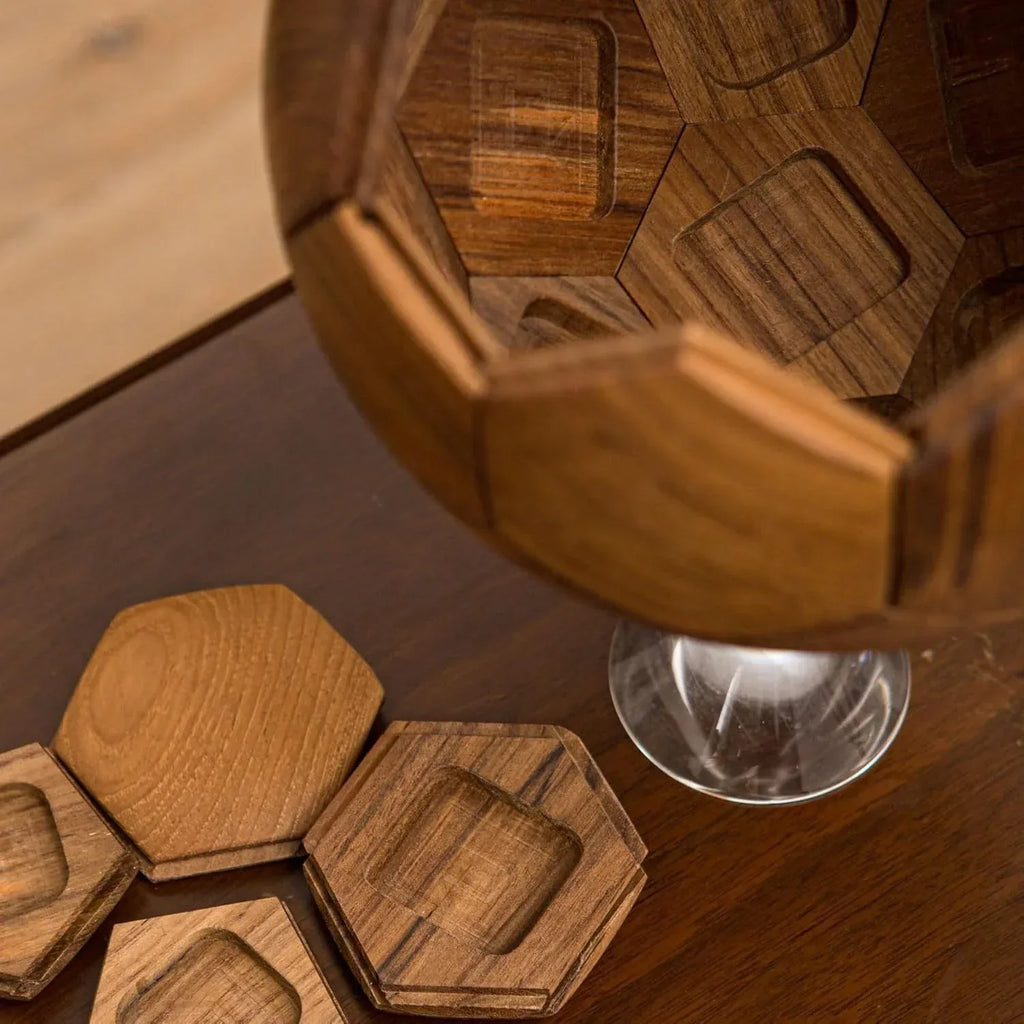 3D Wooden Soccer Building Block Set Puzzle, Handmade 3D Educational Toys Gift for Kids, World Cup Souvenirs, Luxury Home Decoration Ball Ornaments - Solid Teakwood - Handmade Lifestyle Shop