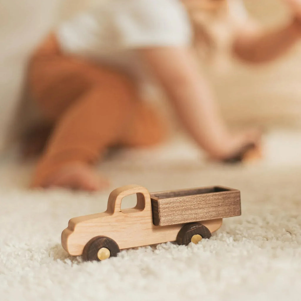 BUSY PUZZLE Wooden Toy Car and Truck Set Montessori Toys for Toddlers Handmade from Natural Wood Gift for Boys and Girls - Handmade Lifestyle Shop