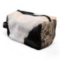 Ranch Junkie Mercantile Genuine Cowhide Handcrafted Cosmetic Pouch Highlands Cowhide Makeup Bag (Caramel Cowhide Mix) - Handmade Lifestyle Shop