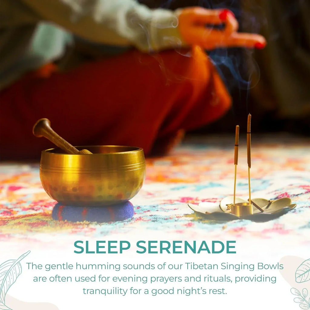 Handcrafted Tibetan Singing Bowl Set – 3.5” Sound Bowl for Meditation, Sound Healing & Yoga – Healing Instrument with Wooden Striker & Cushion – Authentic Hand-Hammered in Nepal - Handmade Lifestyle Shop