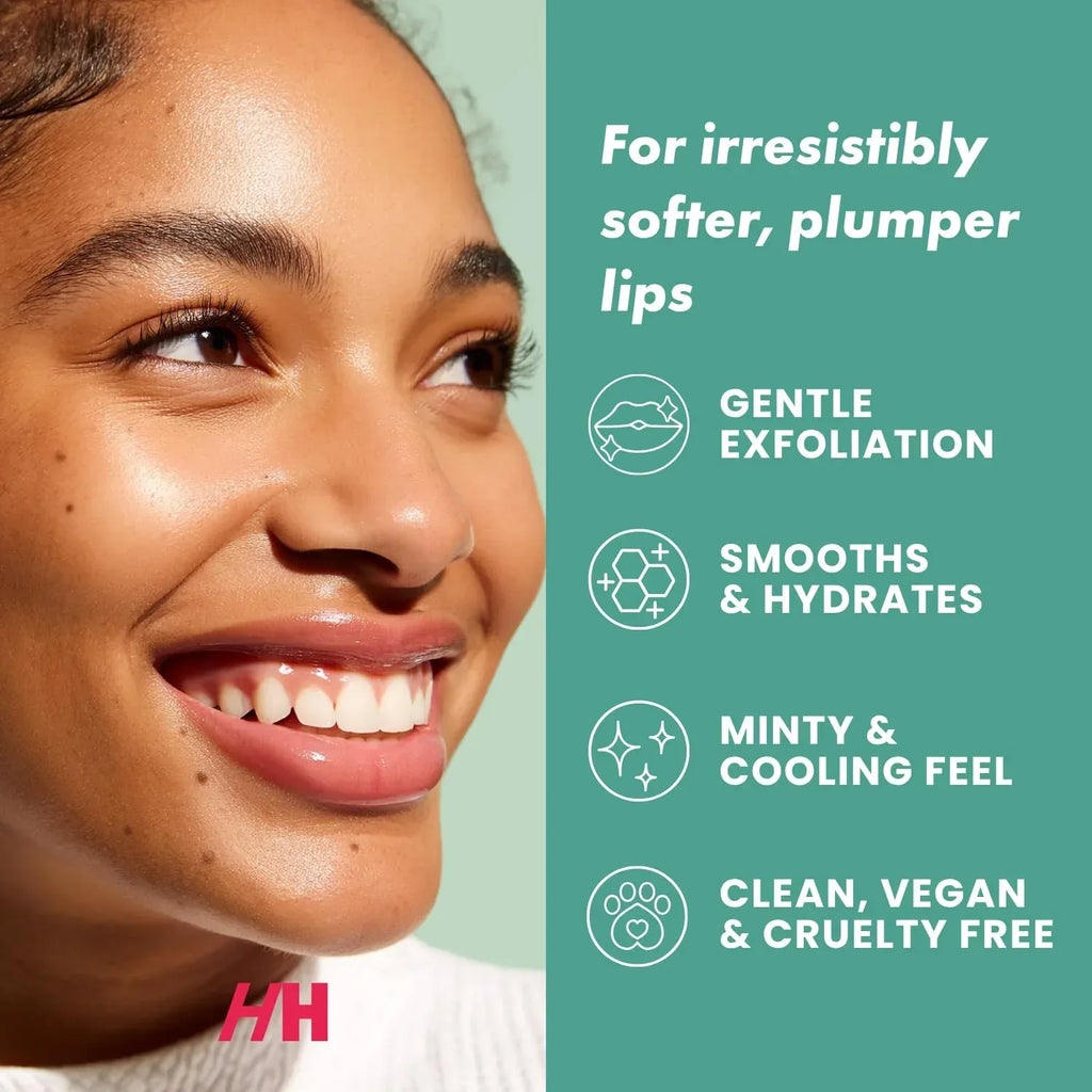 Handmade Heroes Peppermint Lip Scrub - 100% Natural Vegan Conditioning Lip Exfoliator & Sugar Polish for Dry Chapped Lips - Lip Plumper & Hydrating Lip Therapy for Smooth Supple Lips 1 oz - Handmade Lifestyle Shop