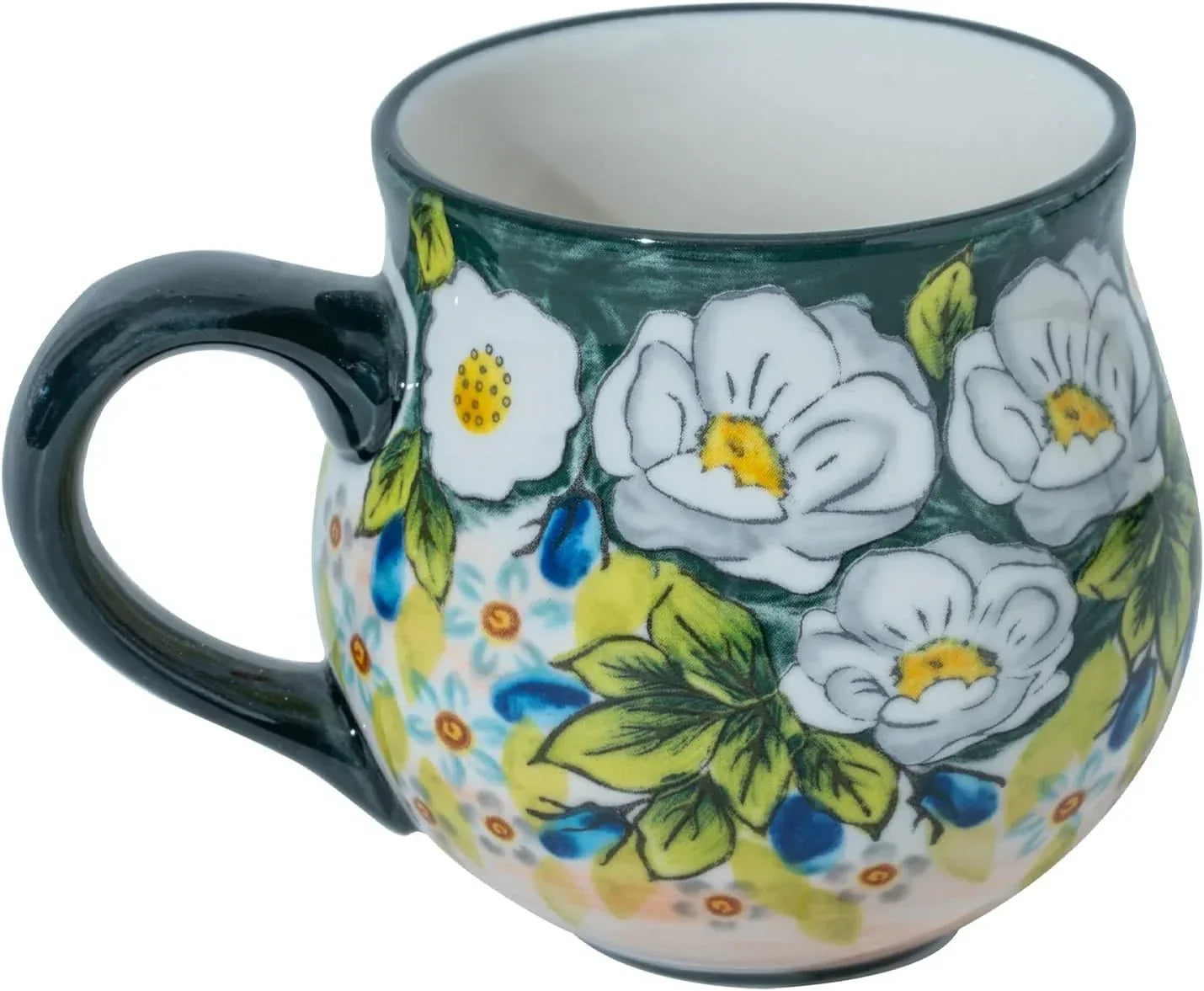 ALMA 12oz Handpainted Microwave Safe Coffee Mug, Unique Ceramic Tea Mug For Girl Friend,Mother, Woman(Assorted Flowers,Medium) - Handmade Lifestyle Shop