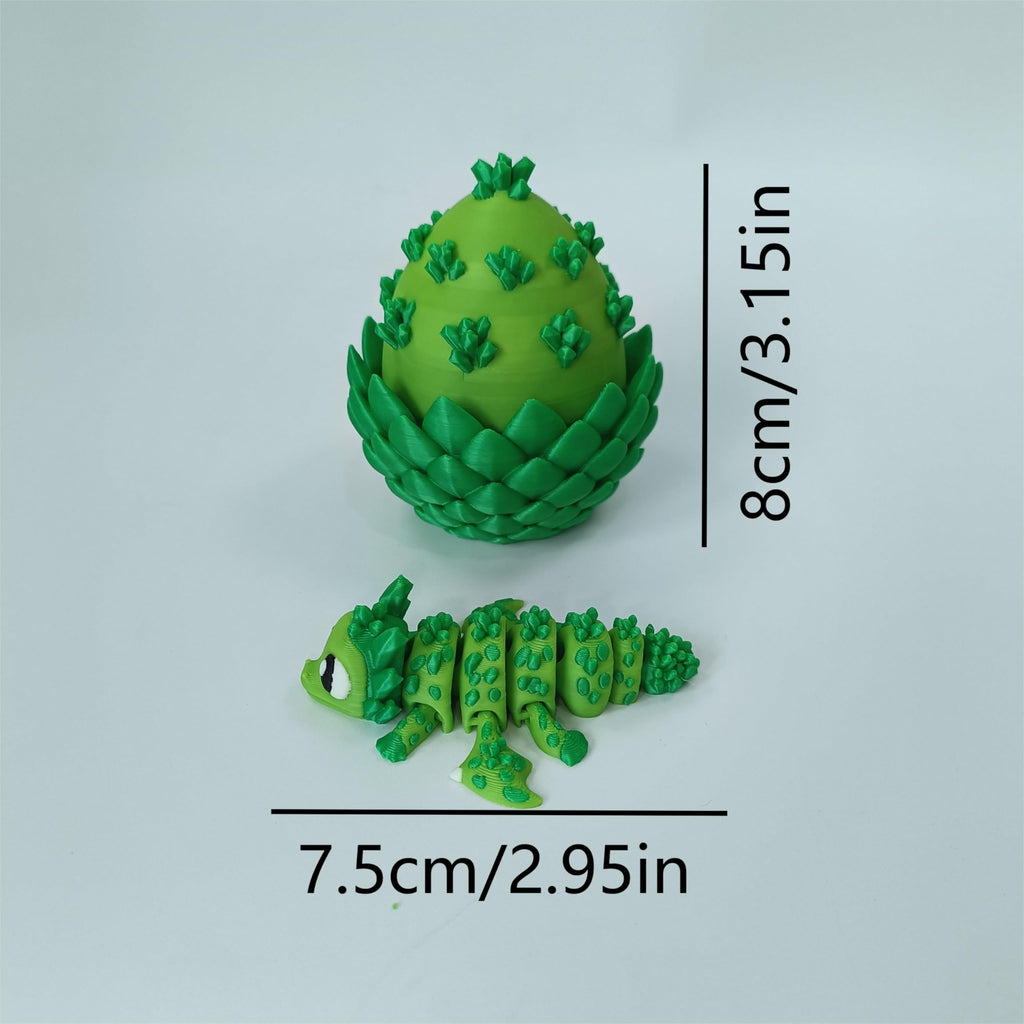 Enchanted 3D Egg with Miniature Inside - Handcrafted Printed Collectible | Fantasy Decor & Gift (Ice Cream Dragon & Egg (Box))
