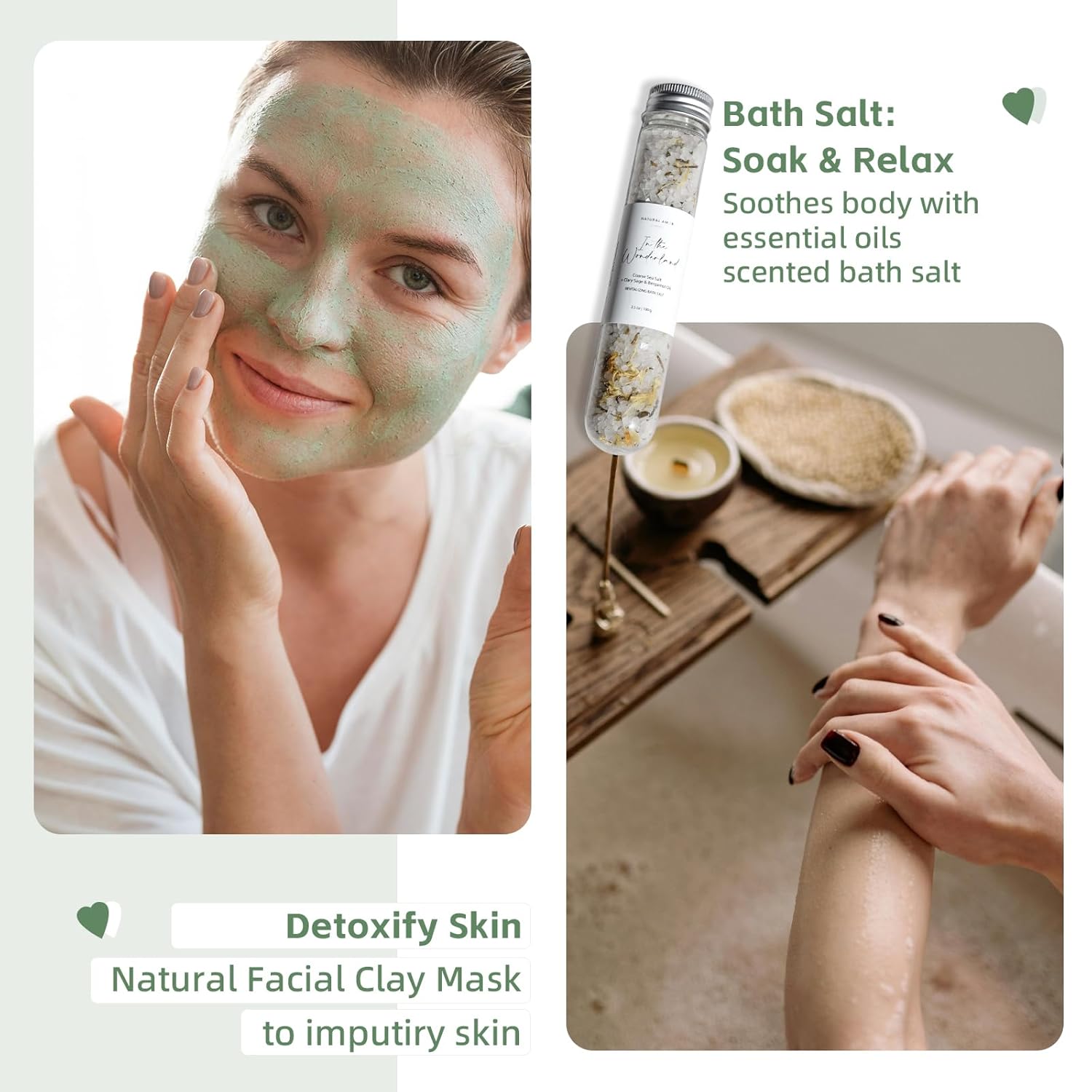 Natural Amor Handmade Spa Gift Set 6 pcs– Includes Citrus Bath Bomb, Lavender Hand Cream, Soap, Bath Salt, Candle – Relaxing Self-Care Kit for Women