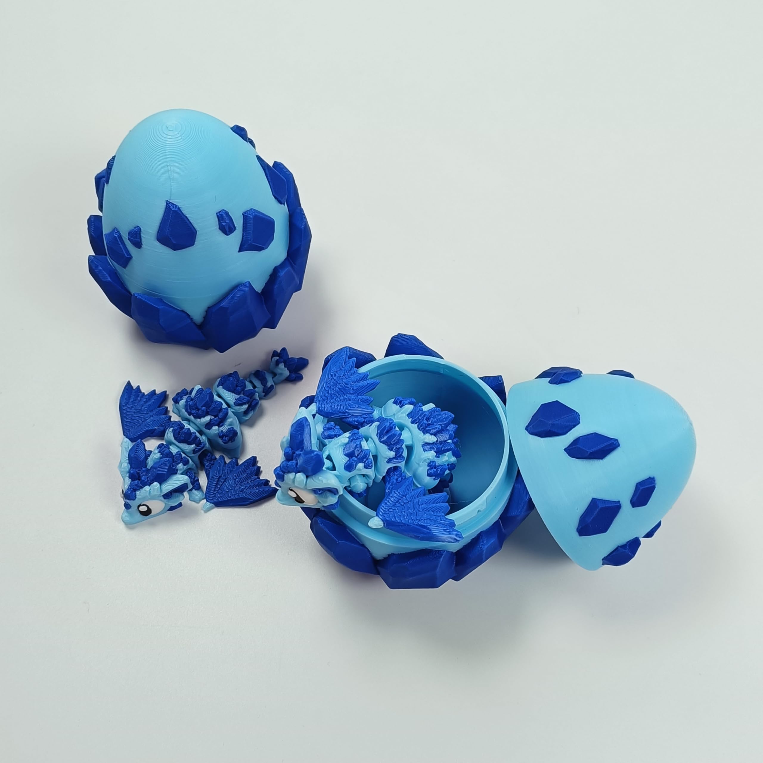 Enchanted 3D Egg with Miniature Inside - Handcrafted Printed Collectible | Fantasy Decor & Gift (Ice Cream Dragon & Egg (Box))