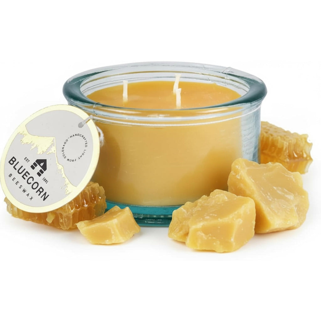 Bluecorn Beeswax 3-Wick Candle, 100% Pure Bees Wax, Yellow, Fragrance Free, Paraffin & Soy Free Candle Wax, Clean Burning, Long Lasting, Home Decor, Gifts for Women & Men, American Made, 10 Oz, 1 Ct