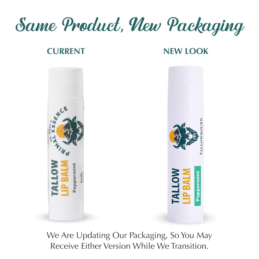 Moisturizing Tallow Lip Balm – Grass-Fed Beef Tallow with Organic Coconut Oil, Beeswax, and Vitamin E – Lip Balm Set – Variety Pack – Travel Essential – 3-Pack