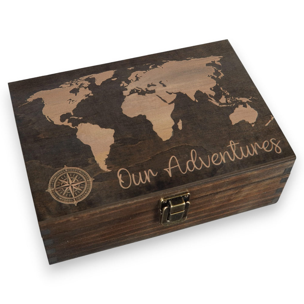 Engraved Memorial Memory Box – Wooden Keepsake Box for Loss of Loved One or Pet – Sympathy Gift – Medium Size – Dark Walnut Finish – 8.5 x 6 x 3 in