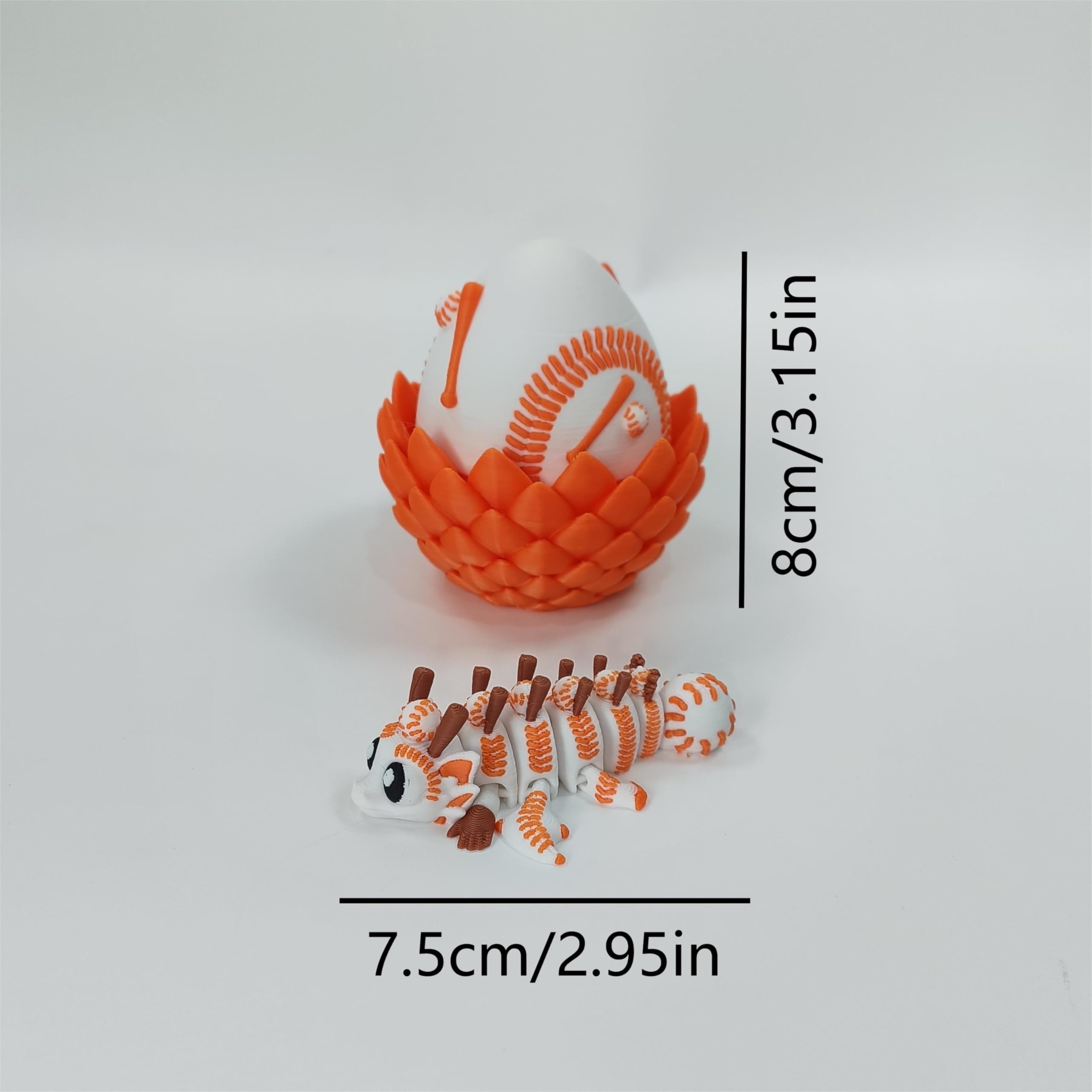 Enchanted 3D Egg with Miniature Inside - Handcrafted Printed Collectible | Fantasy Decor & Gift (Ice Cream Dragon & Egg (Box))