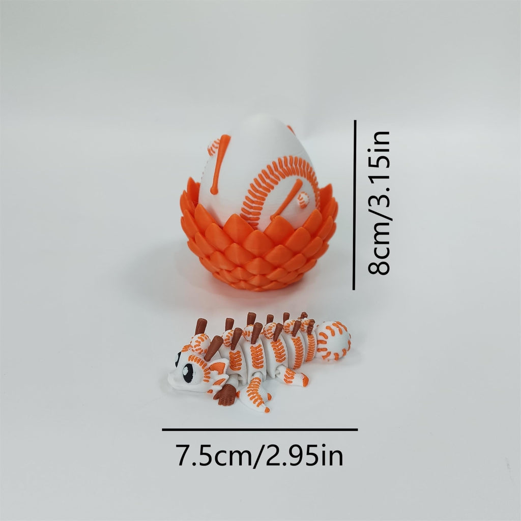 Enchanted 3D Egg with Miniature Inside - Handcrafted Printed Collectible | Fantasy Decor & Gift (Ice Cream Dragon & Egg (Box))