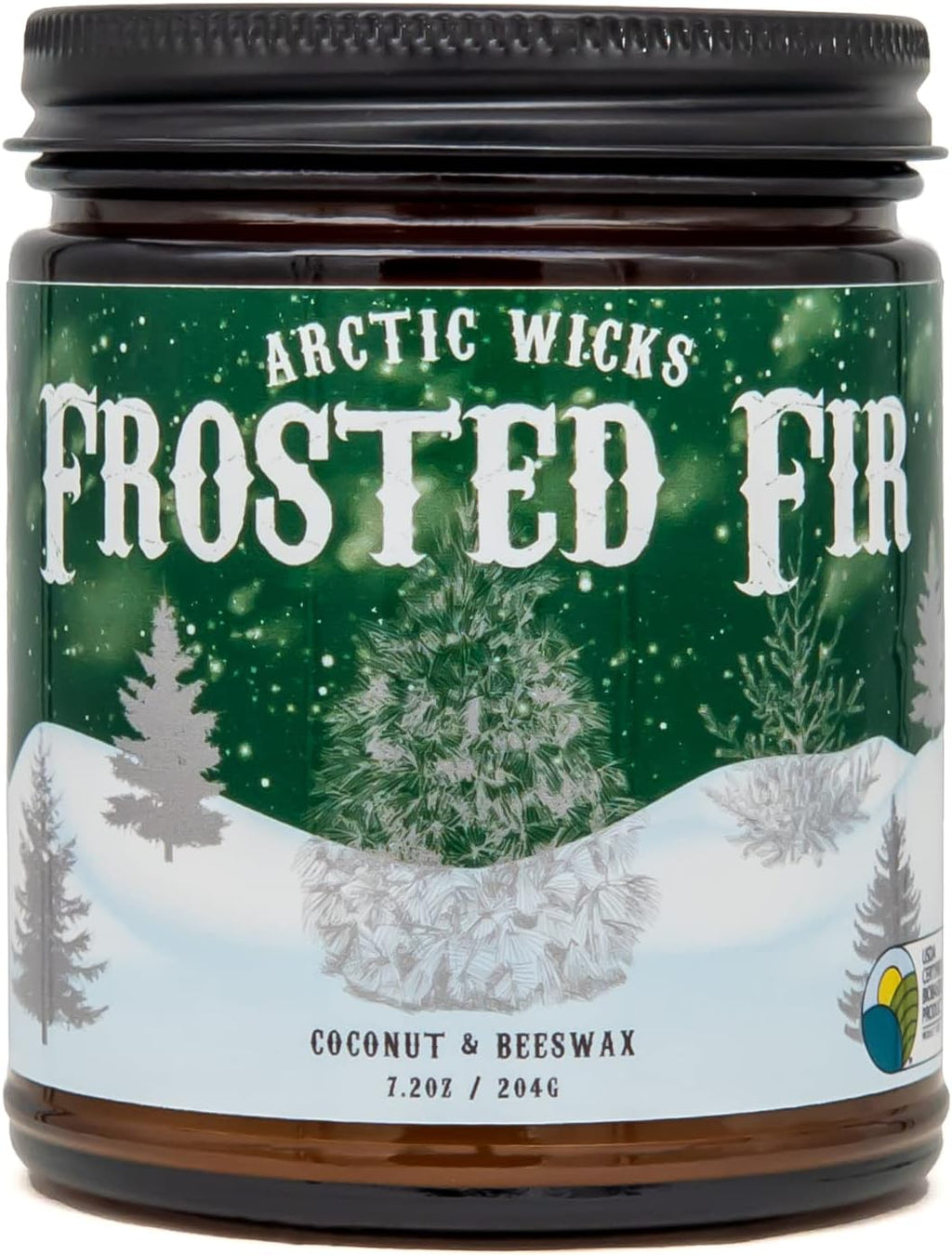 Vanilla Bourbon Candle | Arctic Wicks 9oz Coconut & Beeswax Candles | Scented Non-Toxic Candles for Fall, Winter, Holidays, Gifts For Him, Whiskey Bourbon, Vanilla Candle | USDA Certified Biobased