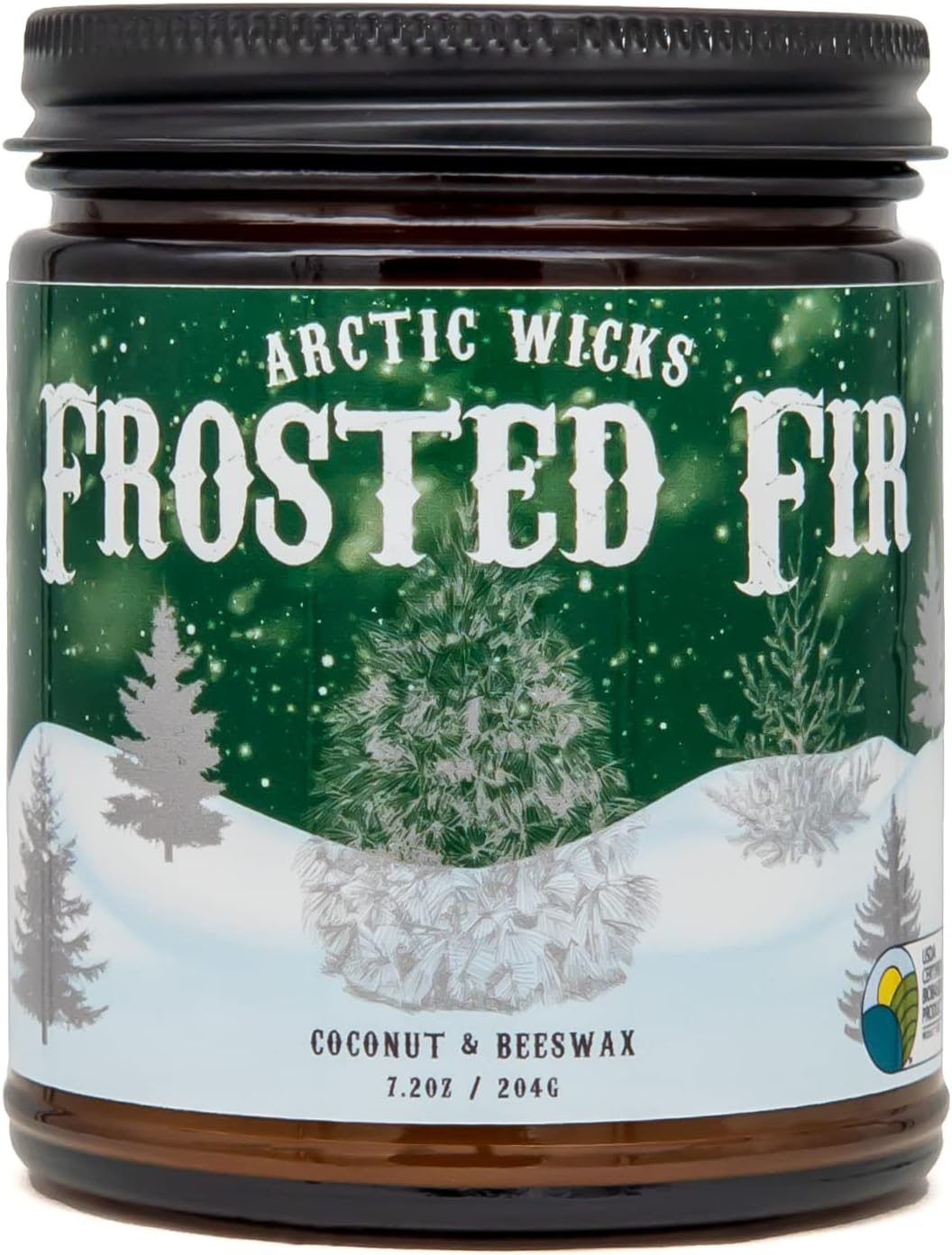 Vanilla Bourbon Candle | Arctic Wicks 9oz Coconut & Beeswax Candles | Scented Non-Toxic Candles for Fall, Winter, Holidays, Gifts For Him, Whiskey Bourbon, Vanilla Candle | USDA Certified Biobased