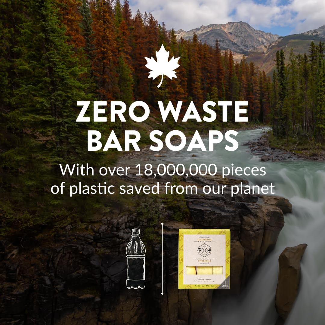 Crate 61 Organics, Handmade in Canada, Plant Based Natural Bar Soap Cold Pressed For Face & Body, w/Premium Essential Oils, For Men & Women 3 Pack (Ginger Cardamom)